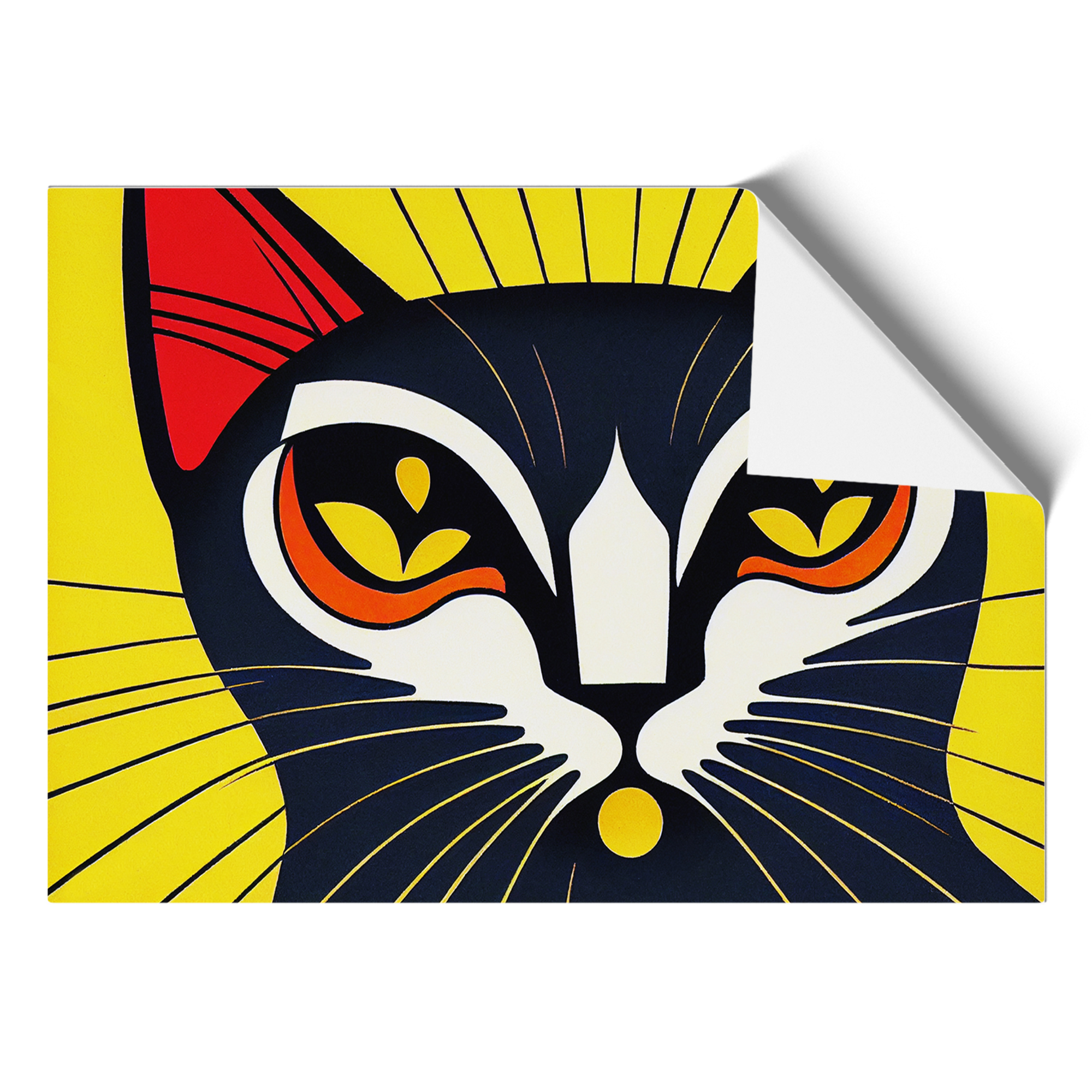 Cat Art Deco Vol.1 Abstract Wall Art Print Framed Canvas Picture Poster