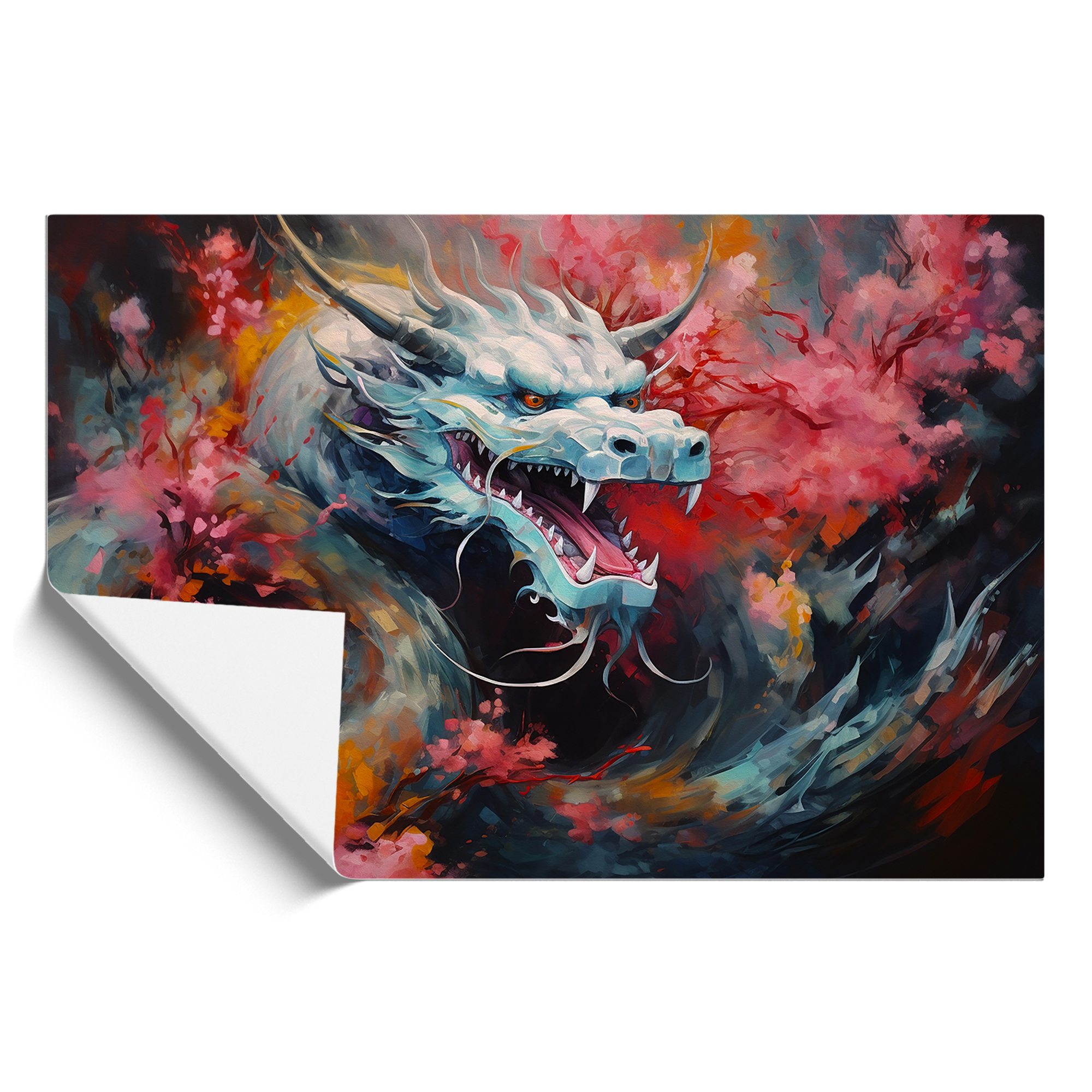 Chinese Dragon Abstract Framed Wall Art Poster Canvas Print Picture Home - Picture 9 of 9