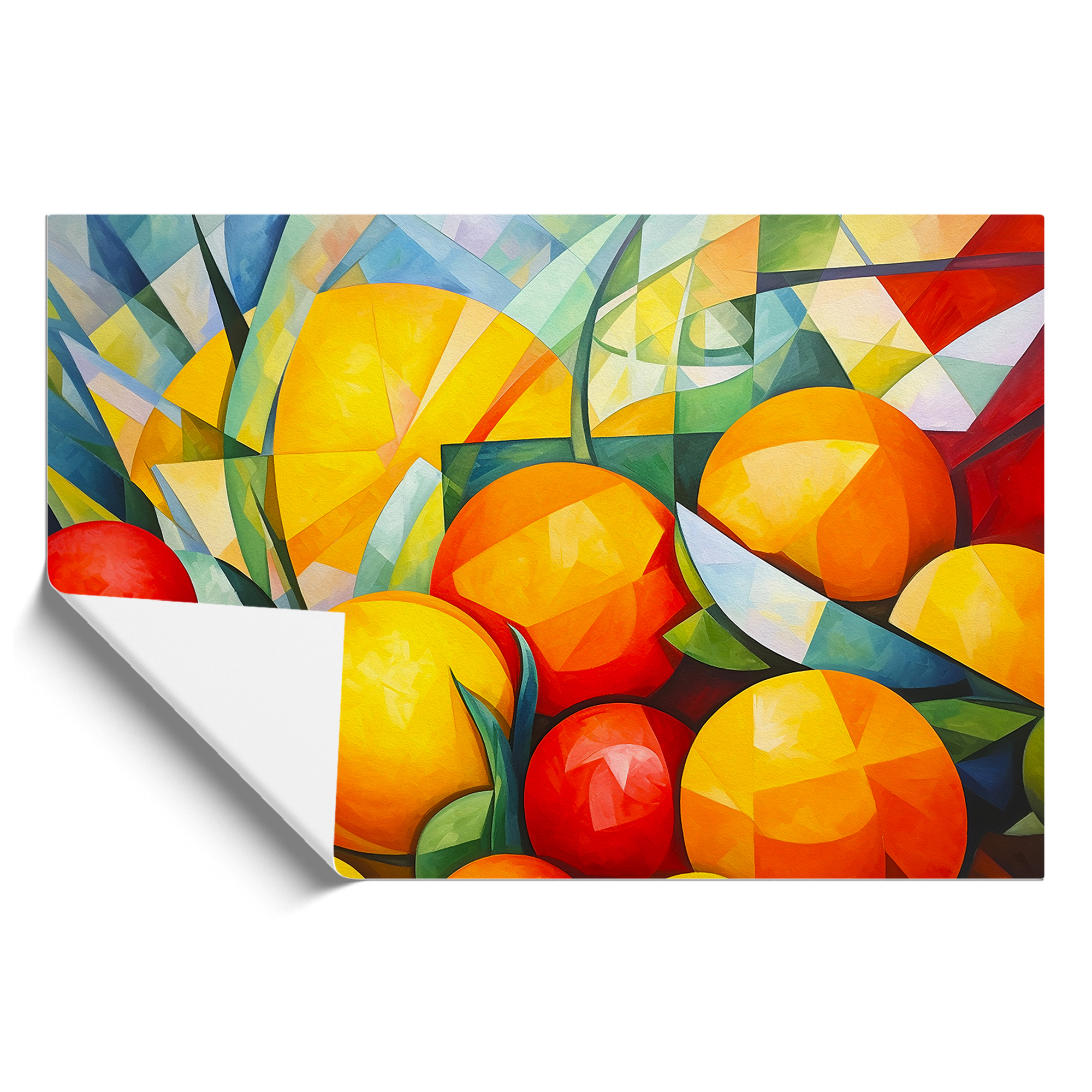 Zitrusfrüchte Kubismus gerahmte Leinwand Wandbild Kunstdruck Poster Bild, Wohndeko - Bild 9 von 9