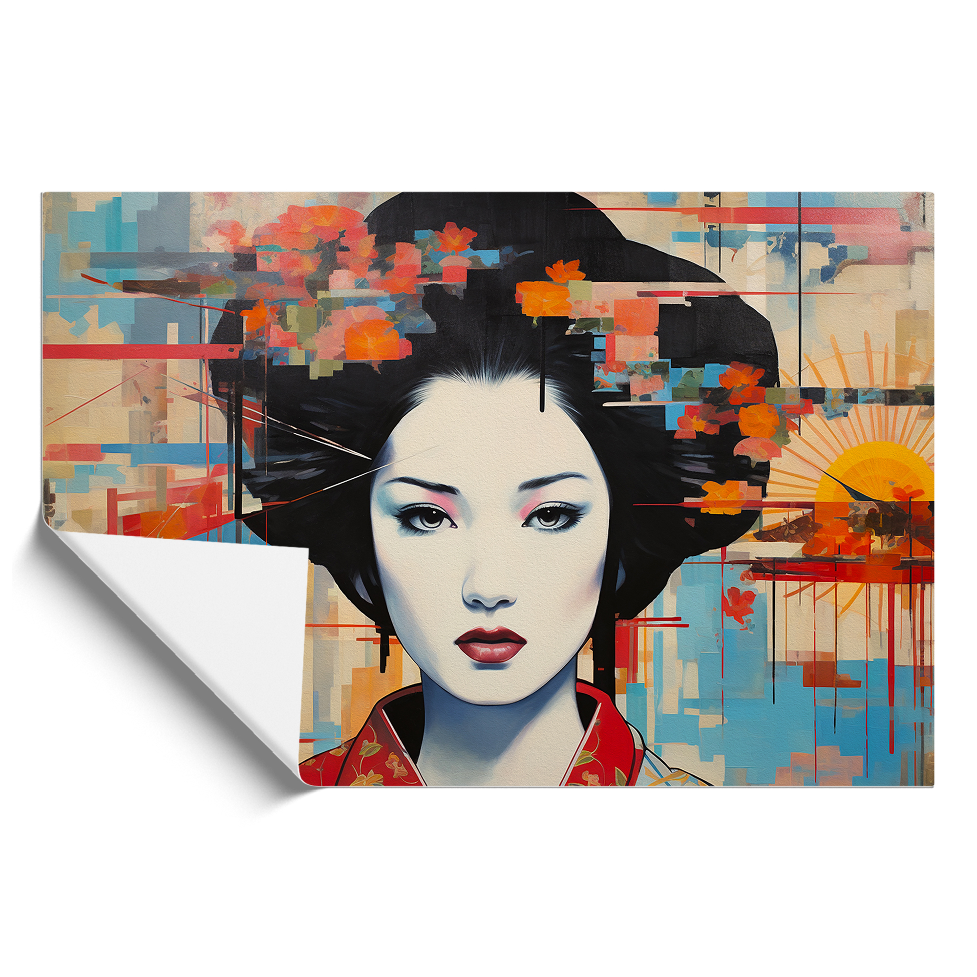 Geisha Dadaism Framed Wall Art Poster Canvas Print Picture Home Decor Painting - Picture 9 of 9