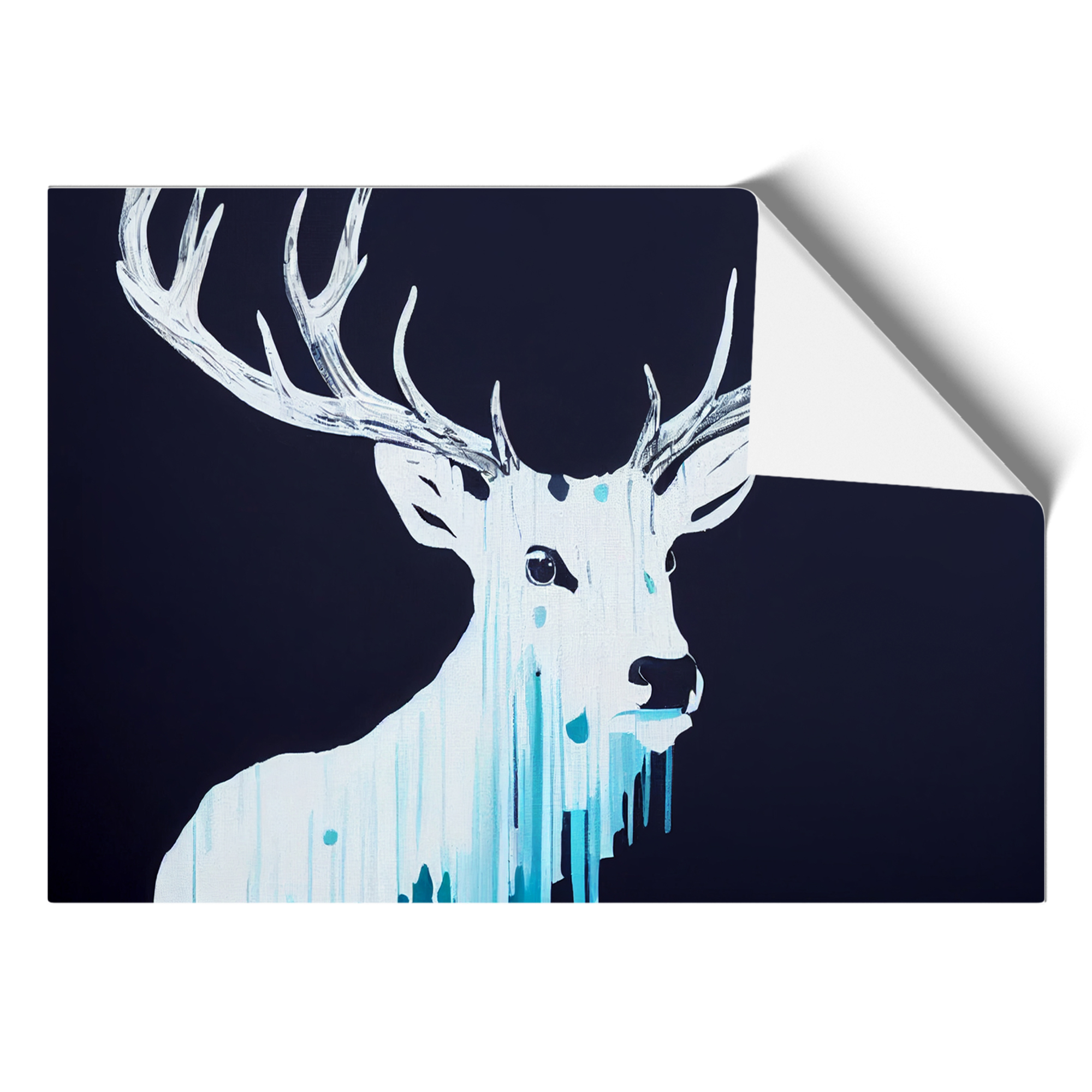 Ice Cool Stag Abstract Wall Art Print Framed Canvas Picture Poster Decor-image