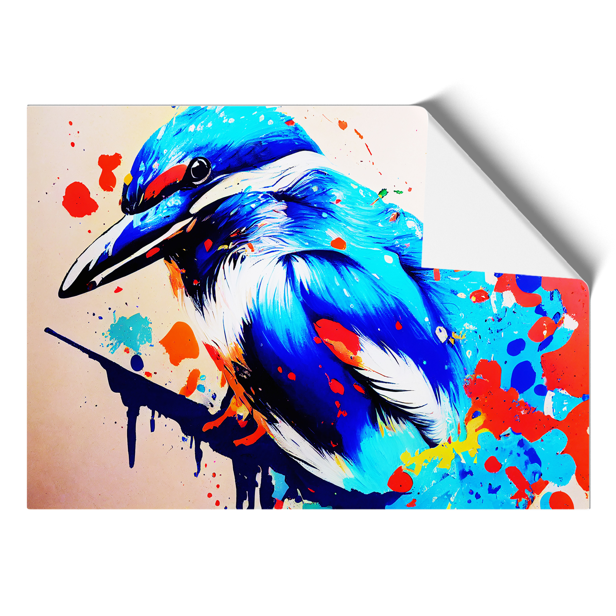 Eisvogel Vogel gespritzt Vol.3 Abstrakter Wandbilddruck Gerahmtes Bild Poster - Bild 8 von 8