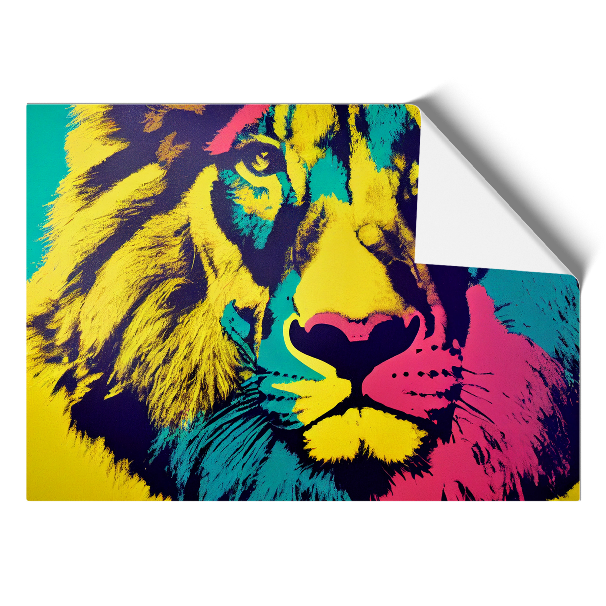 Löwe Abstrakt Gerahmt Leinwand Wandbild Kunstdruck Poster Bild, Wohndeko - Bild 8 von 8