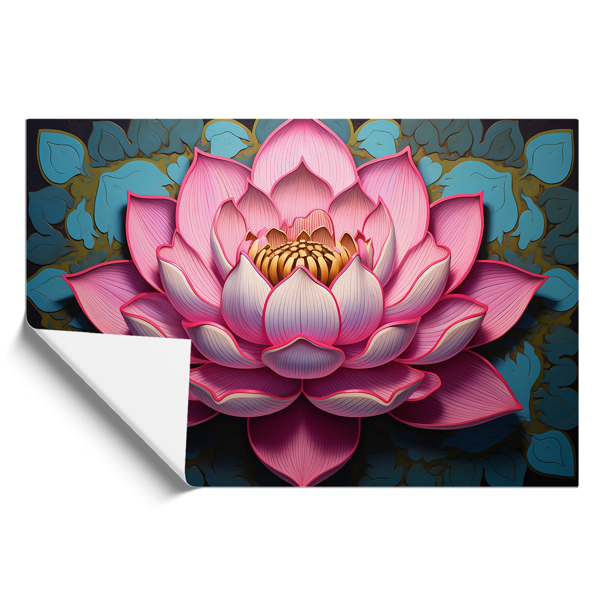 Lotus Flower Art Deco Framed Canvas Wall Art Print Poster Picture, Home Decor - Picture 9 of 9
