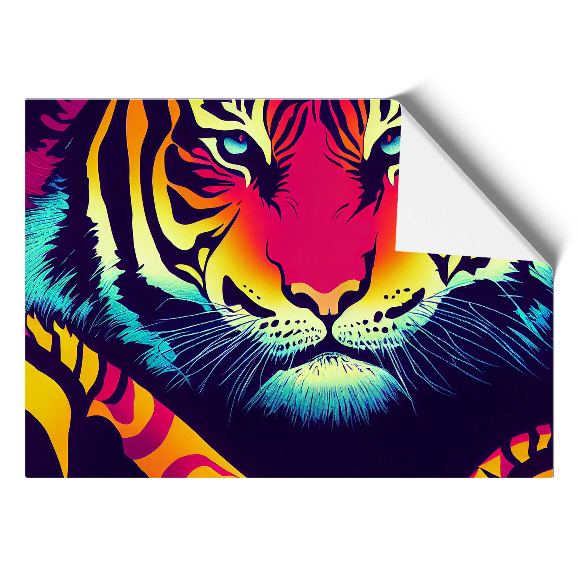 Üppiger Tiger Abstrakt Wandbild Kunstdruck Gerahmt Leinwand Bild Poster Deko - Bild 8 von 8