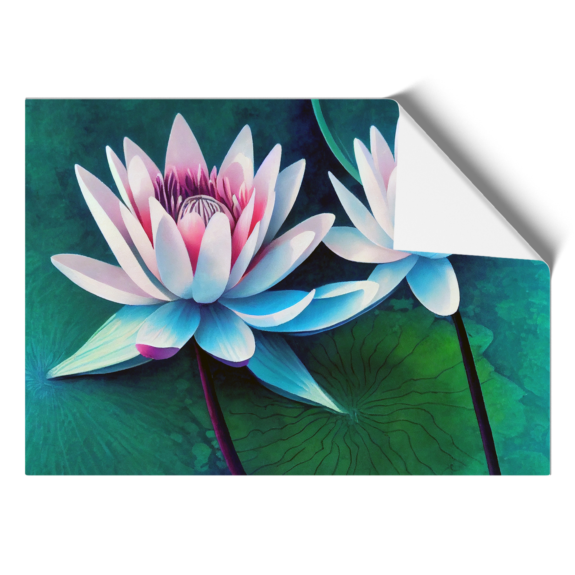 Luscious Water Lily Flowers Framed Canvas Wall Art Print Poster Picture - Picture 8 of 8