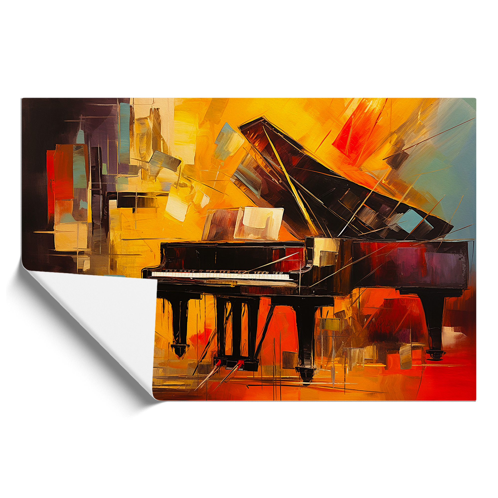 Piano Contemporary Framed Canvas Wall Art Print Poster Picture, Home Decor - Picture 9 of 9