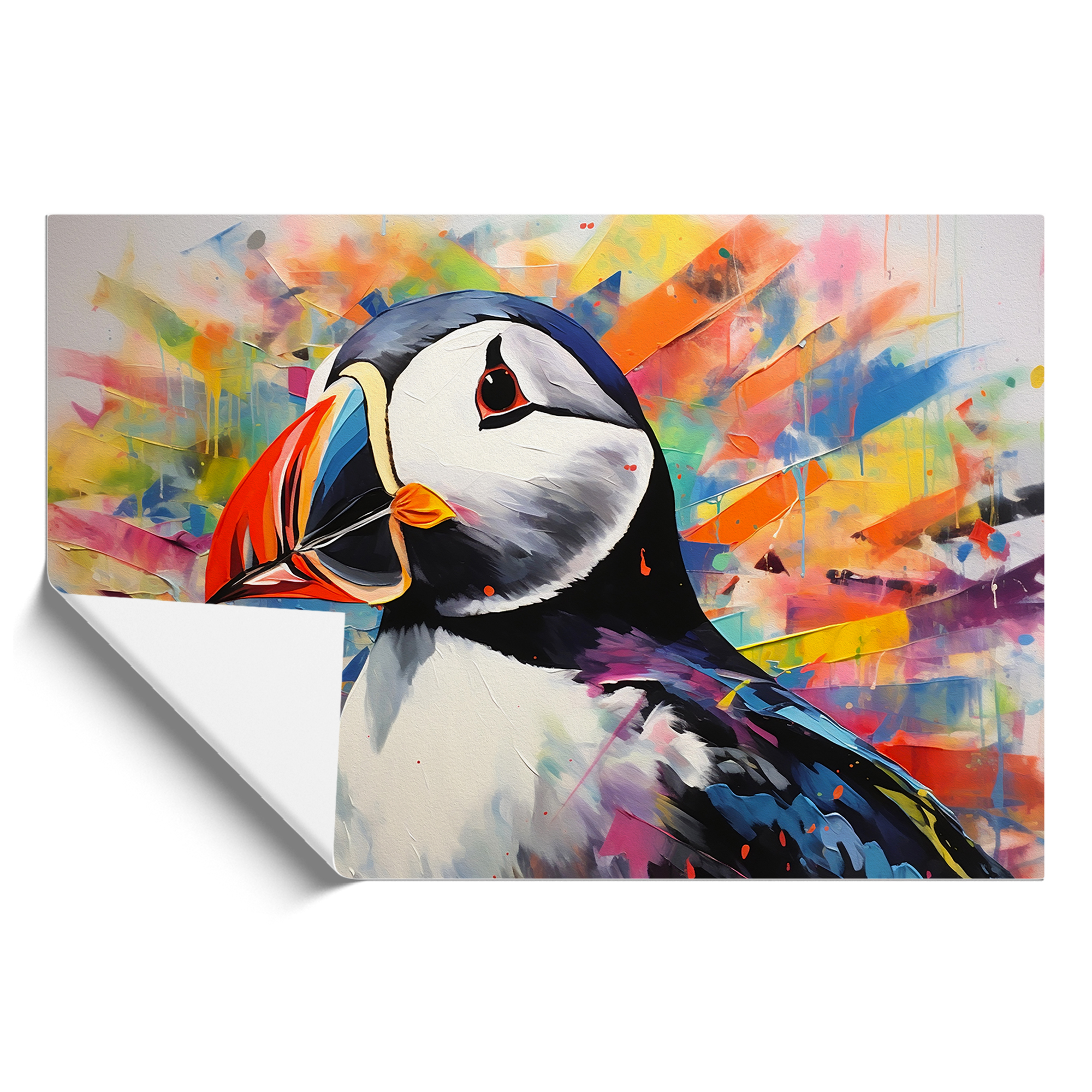 Puffin Contemporary Framed Wall Art Poster Canvas Print Picture Home Painting - Picture 9 of 9
