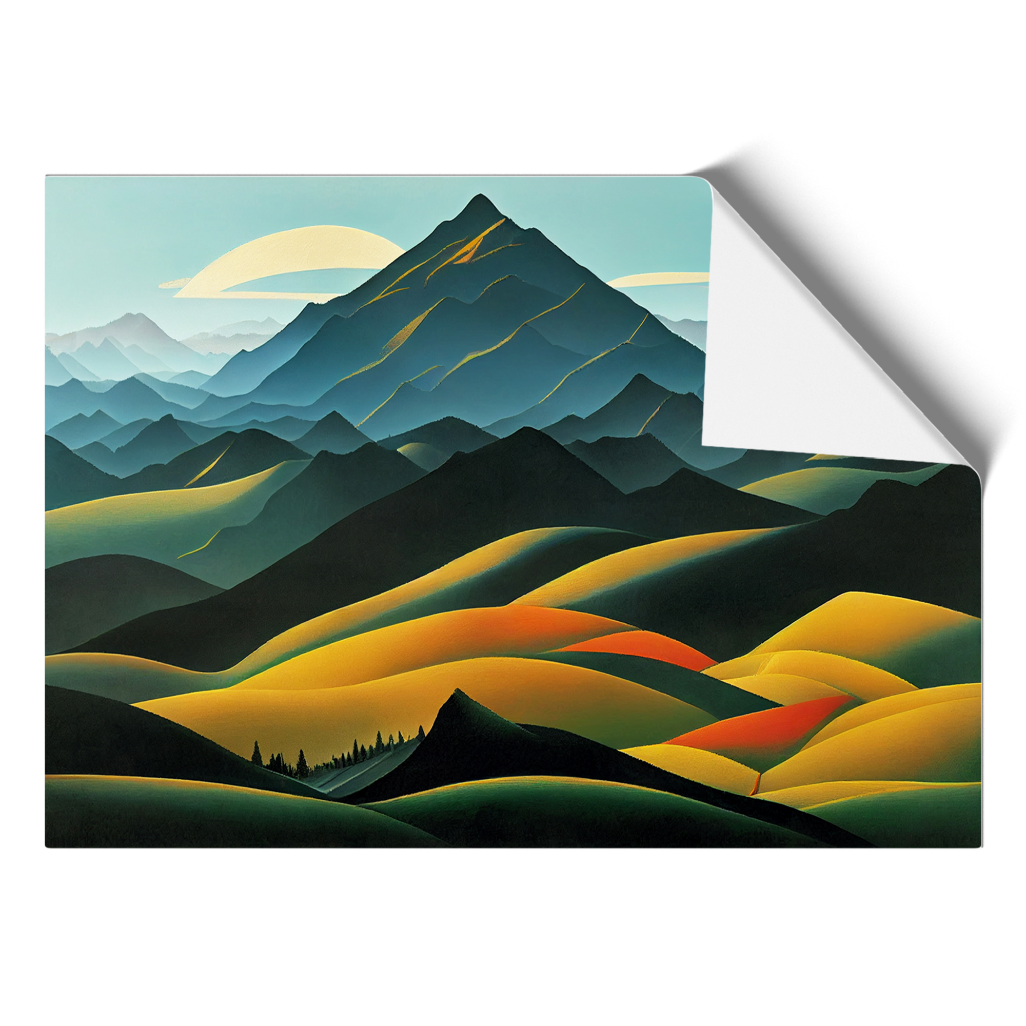 Quirky Mountain Landscape Framed Canvas Wall Art Print Poster Picture - Picture 8 of 8