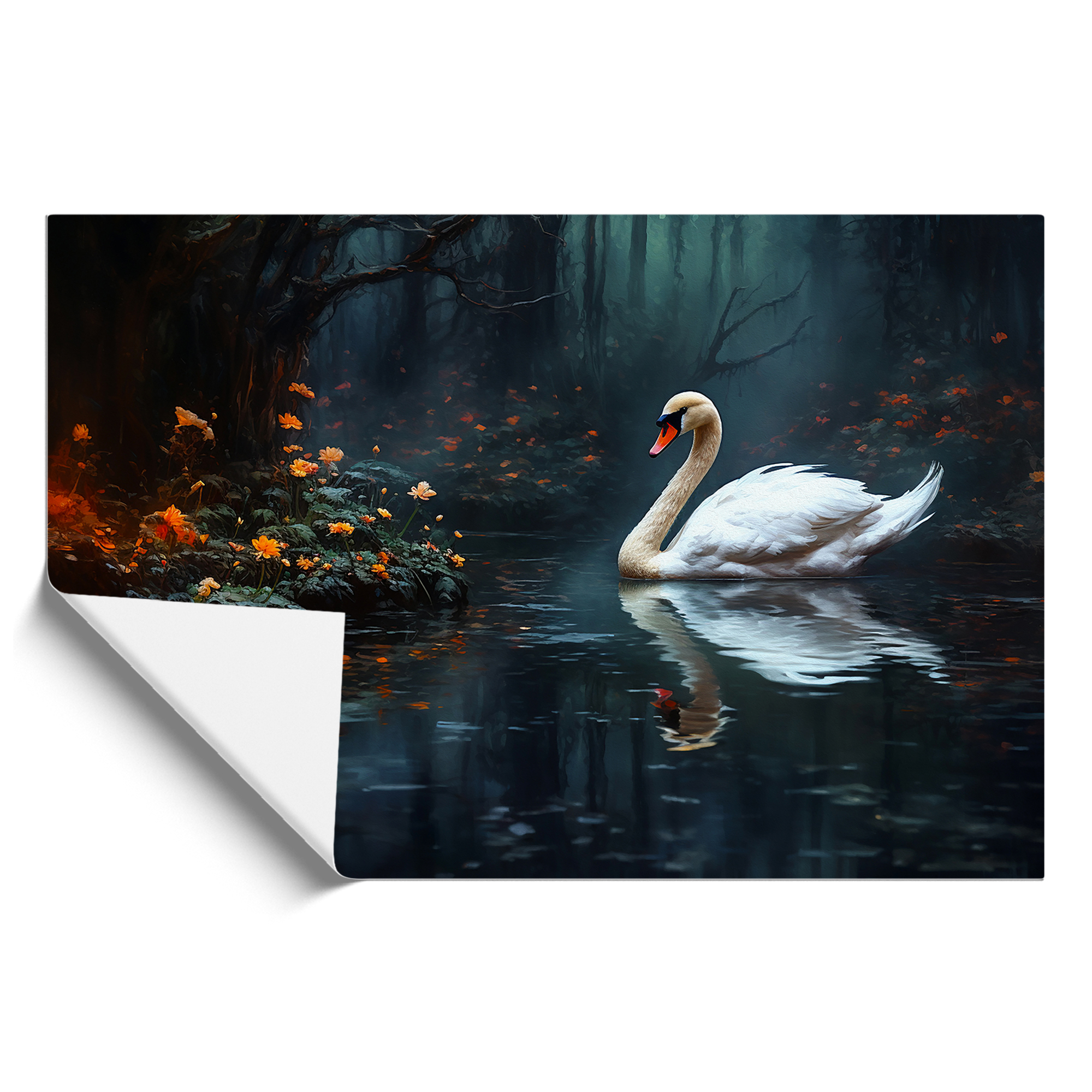 Swan Photograph 8K Framed Canvas Wall Art Print Poster Picture, Home ...