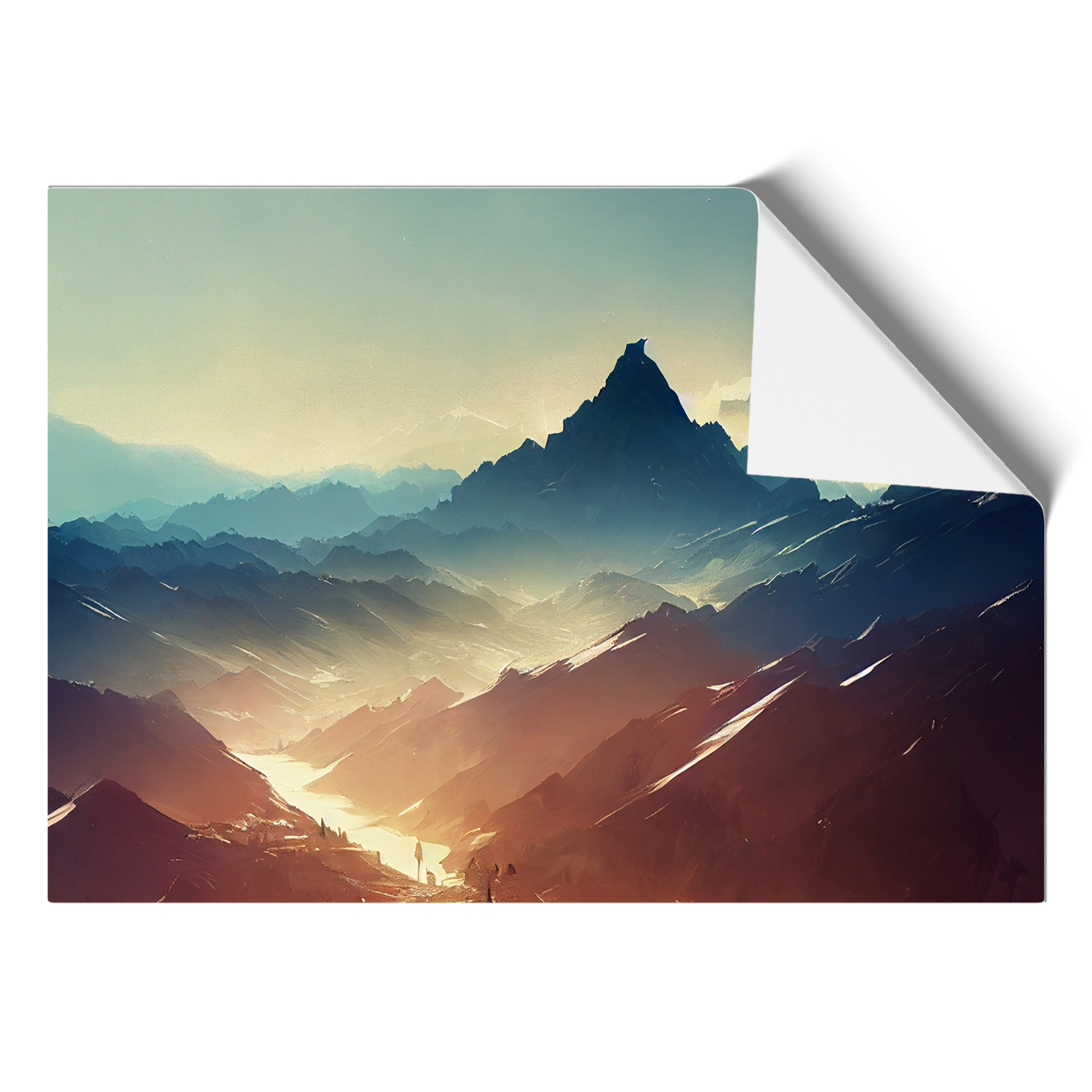 Thrilling Mountain Landscape Framed Canvas Wall Art Print Poster Picture - Foto 8 di 8