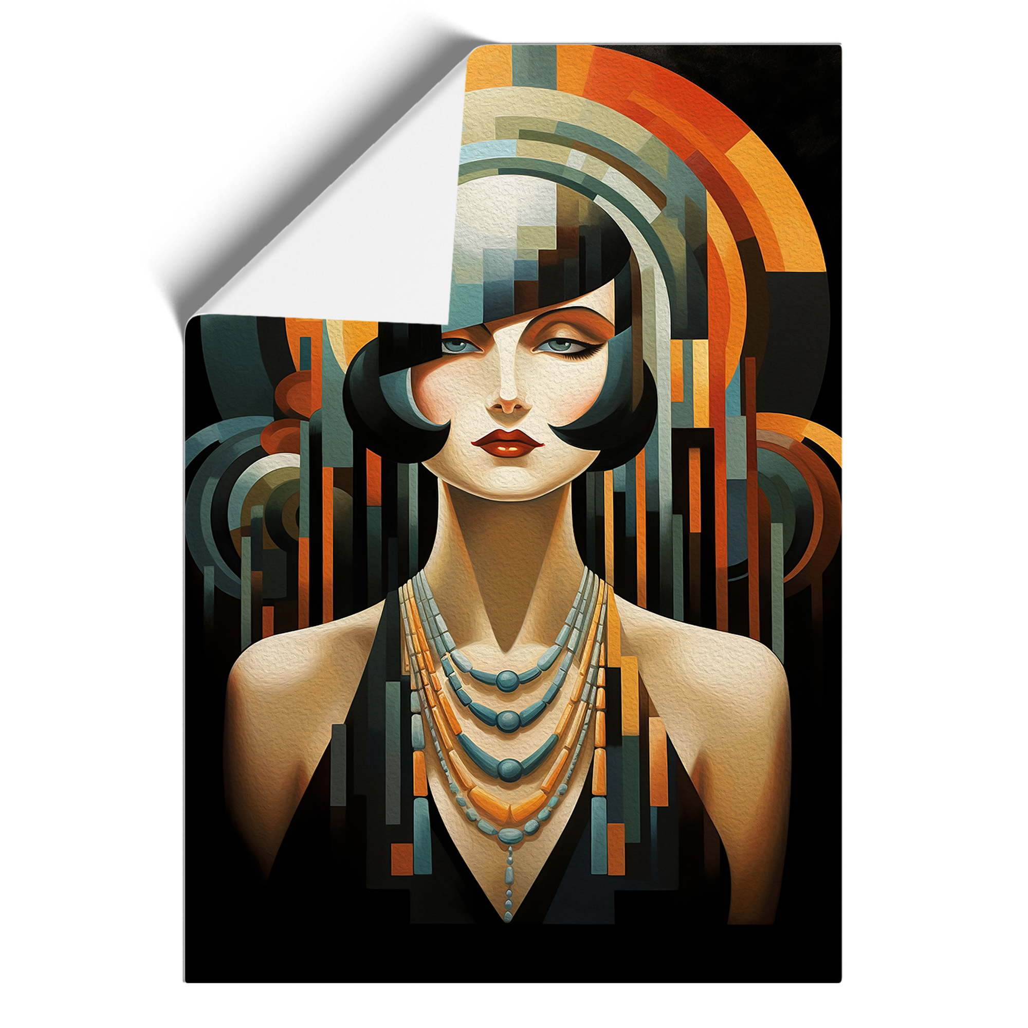 Art Deco Frau Informel Wandbild Kunstdruck gerahmt Leinwand Bild Poster Deko - Bild 8 von 8