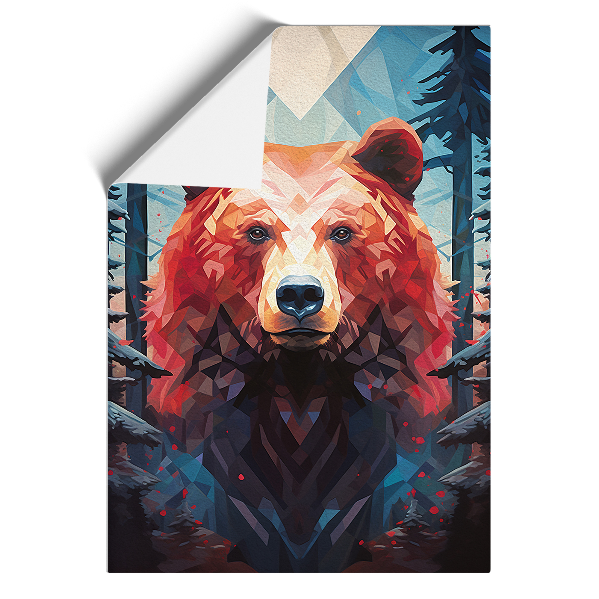 Bear Geometric No.2 Framed Canvas Wall Art Print Poster Picture, Home Decor - Picture 8 of 8
