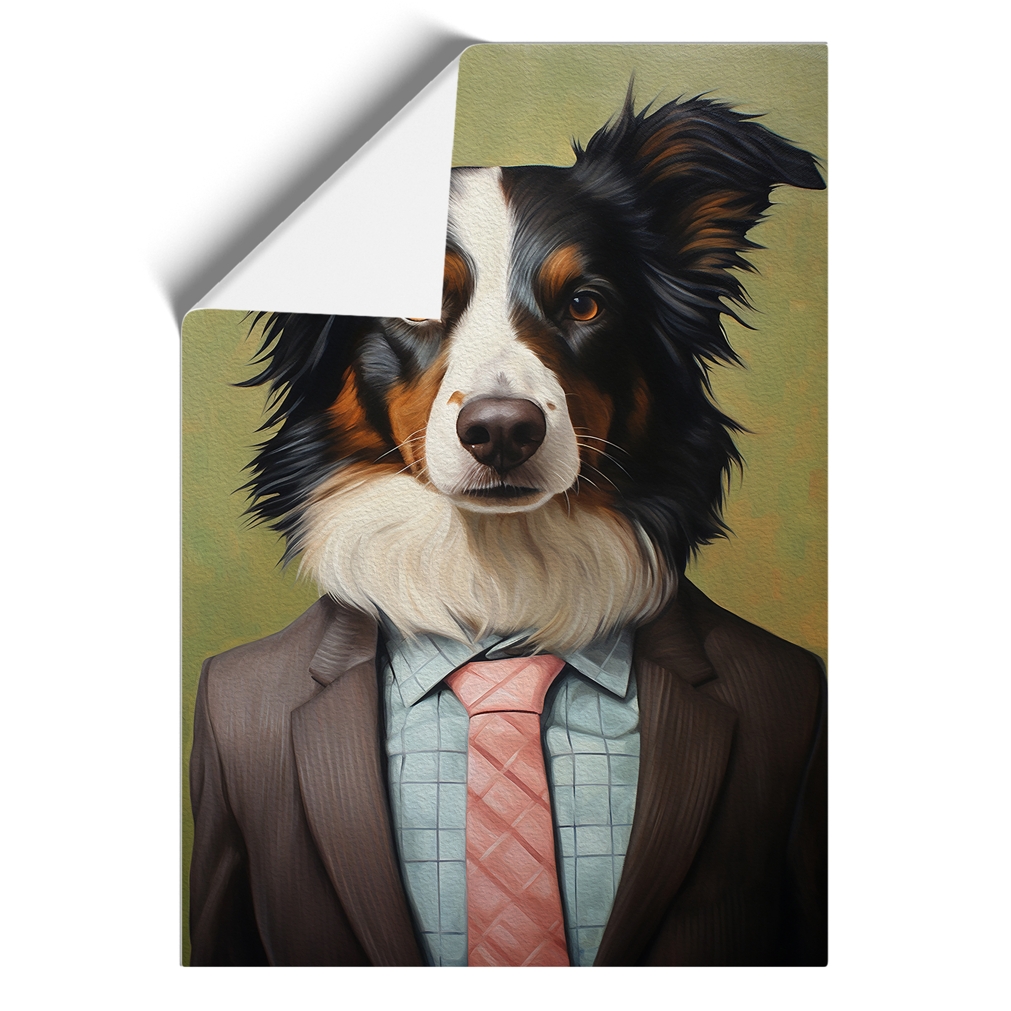 Cuadro póster impresión arte pared lienzo enmarcado Border Collie in a Suit No.4 - Imagen 8 de 8