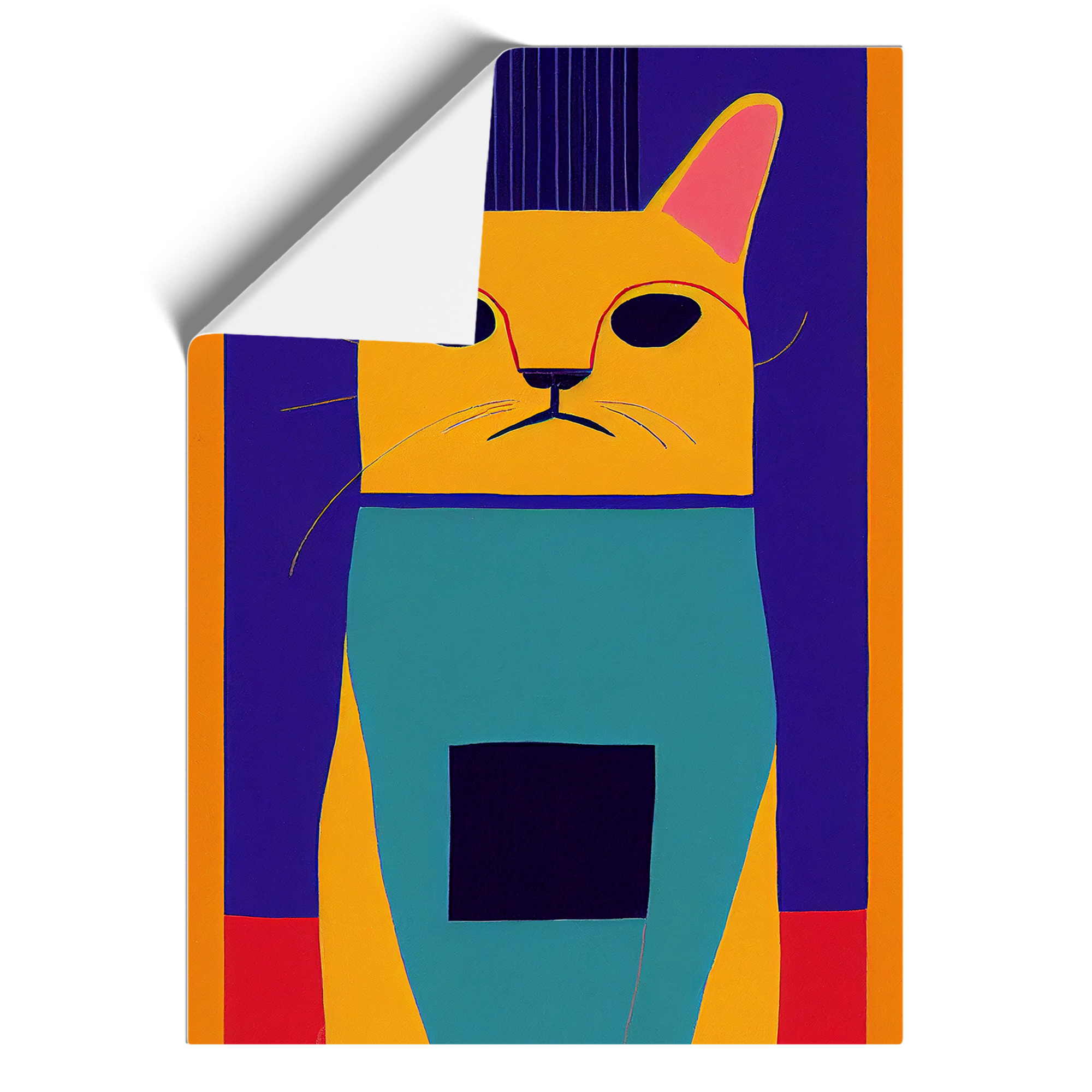 Cat In Abstract No.4 Framed Canvas Wall Art Print Poster Picture, Home Decor - Picture 8 of 8