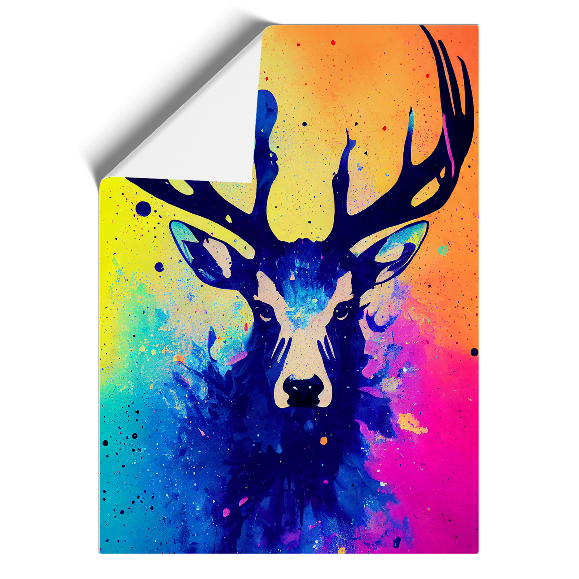 Colourful Stag Art No.1 Abstract Framed Canvas Wall Art Print Poster Picture - Picture 8 of 8