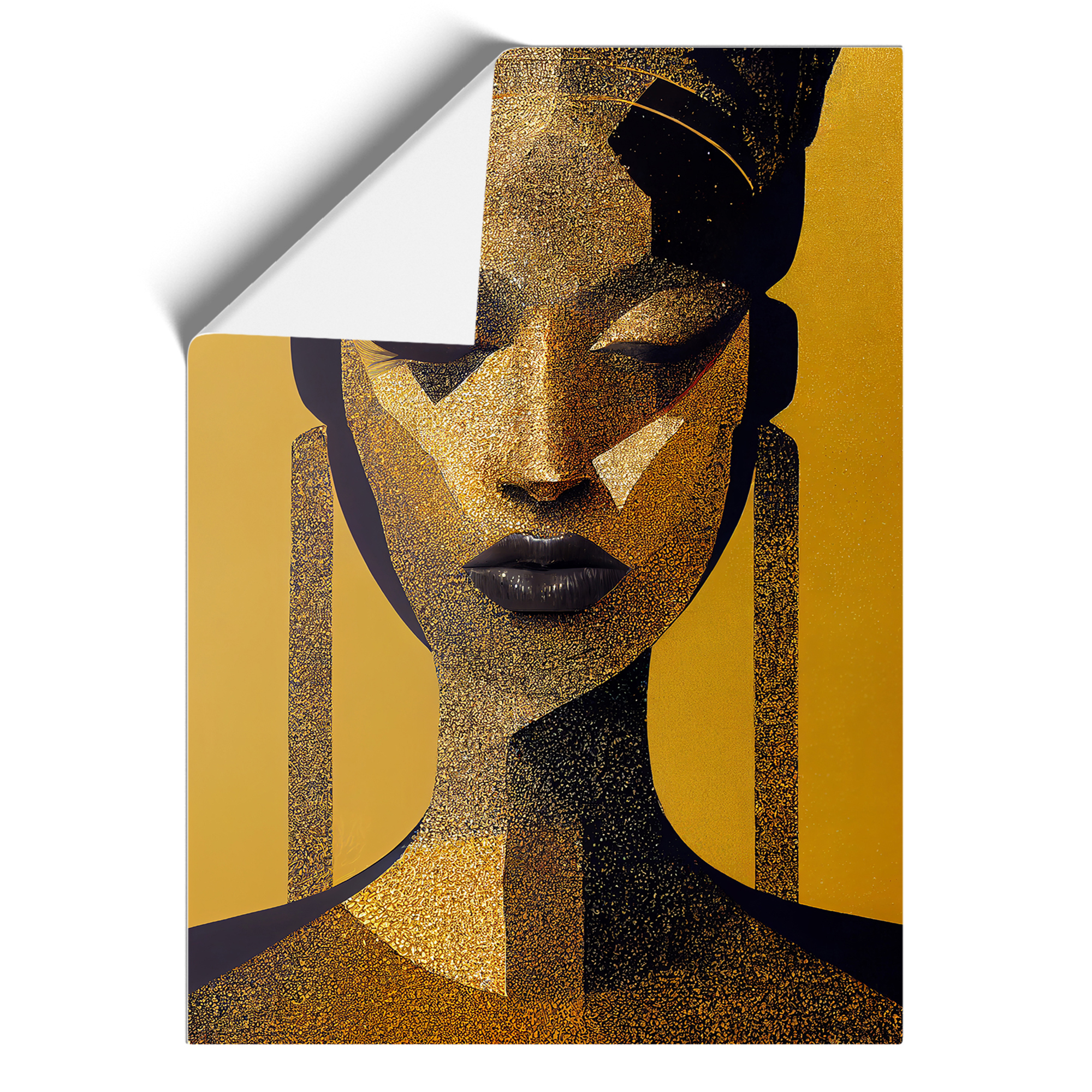 Goldene abstrakte Frau Wandbild Kunstdruck gerahmte Leinwand Bild Poster Deko - Bild 8 von 8
