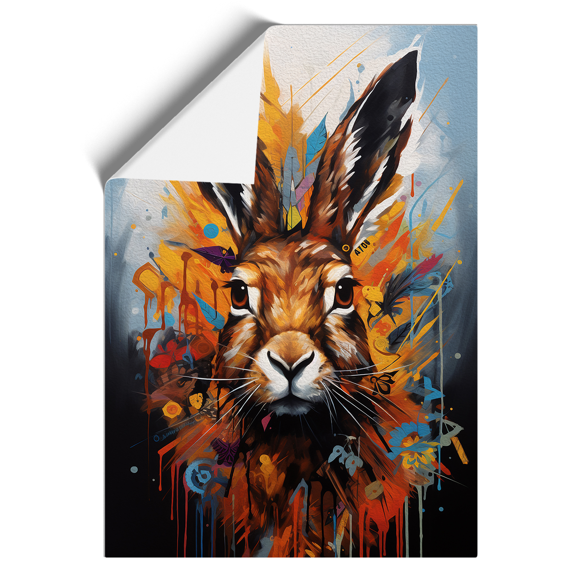 Liebre borde duro enmarcado lienzo arte de pared impresión póster imagen, decoración del hogar - Imagen 8 de 8