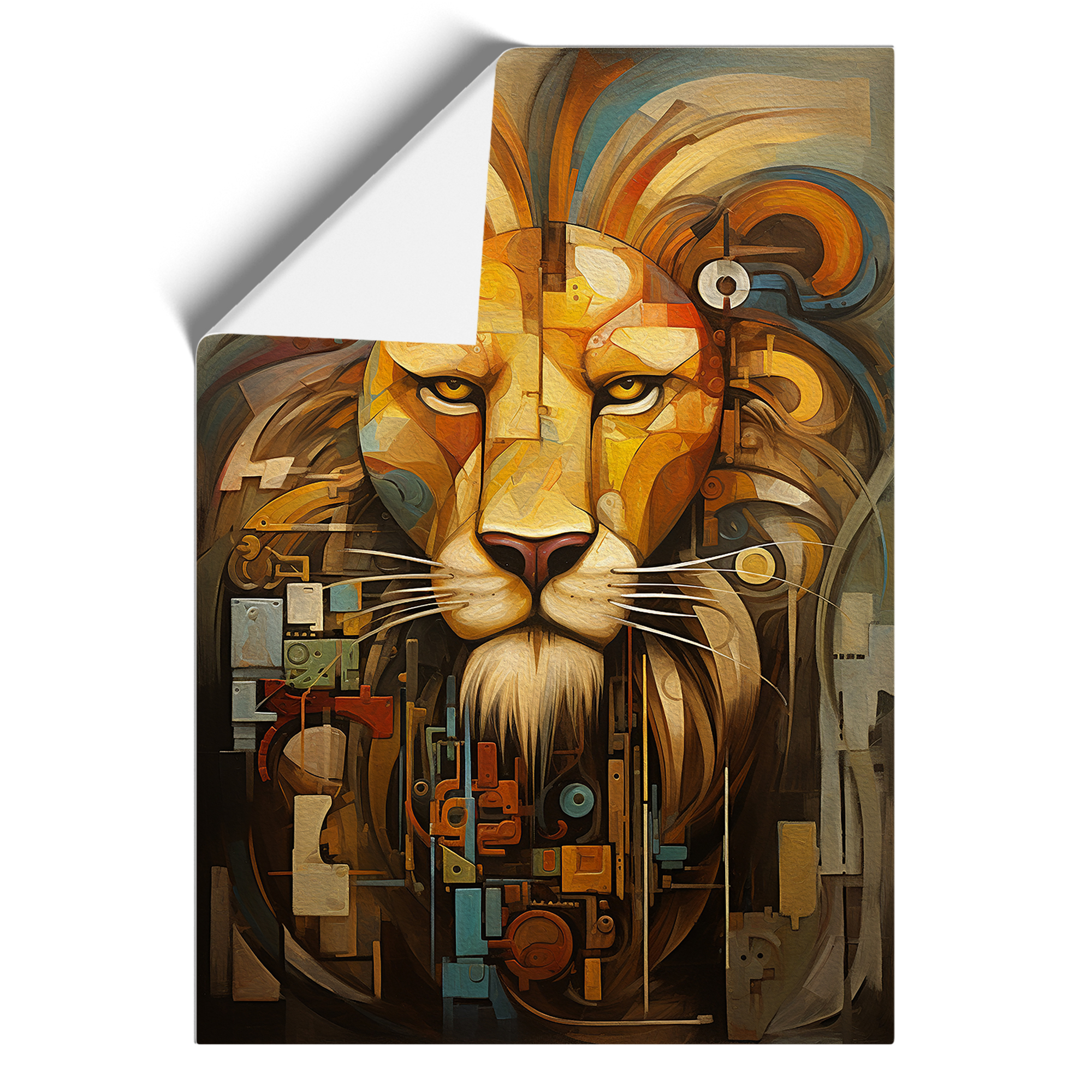 Lion Dadaism No.2 Framed Canvas Wall Art Print Poster Picture, Home Decor - Picture 8 of 8