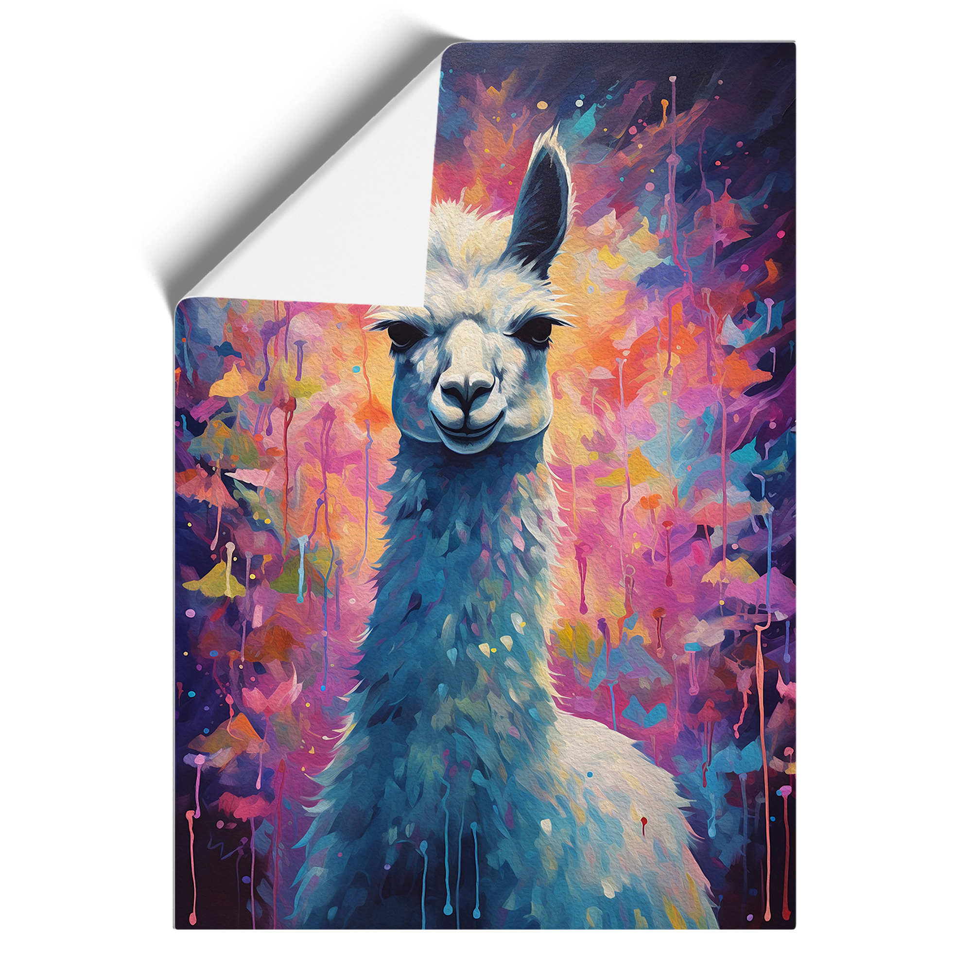Llama Impressionism Framed Canvas Wall Art Print Poster Picture, Home Decor - Picture 8 of 8