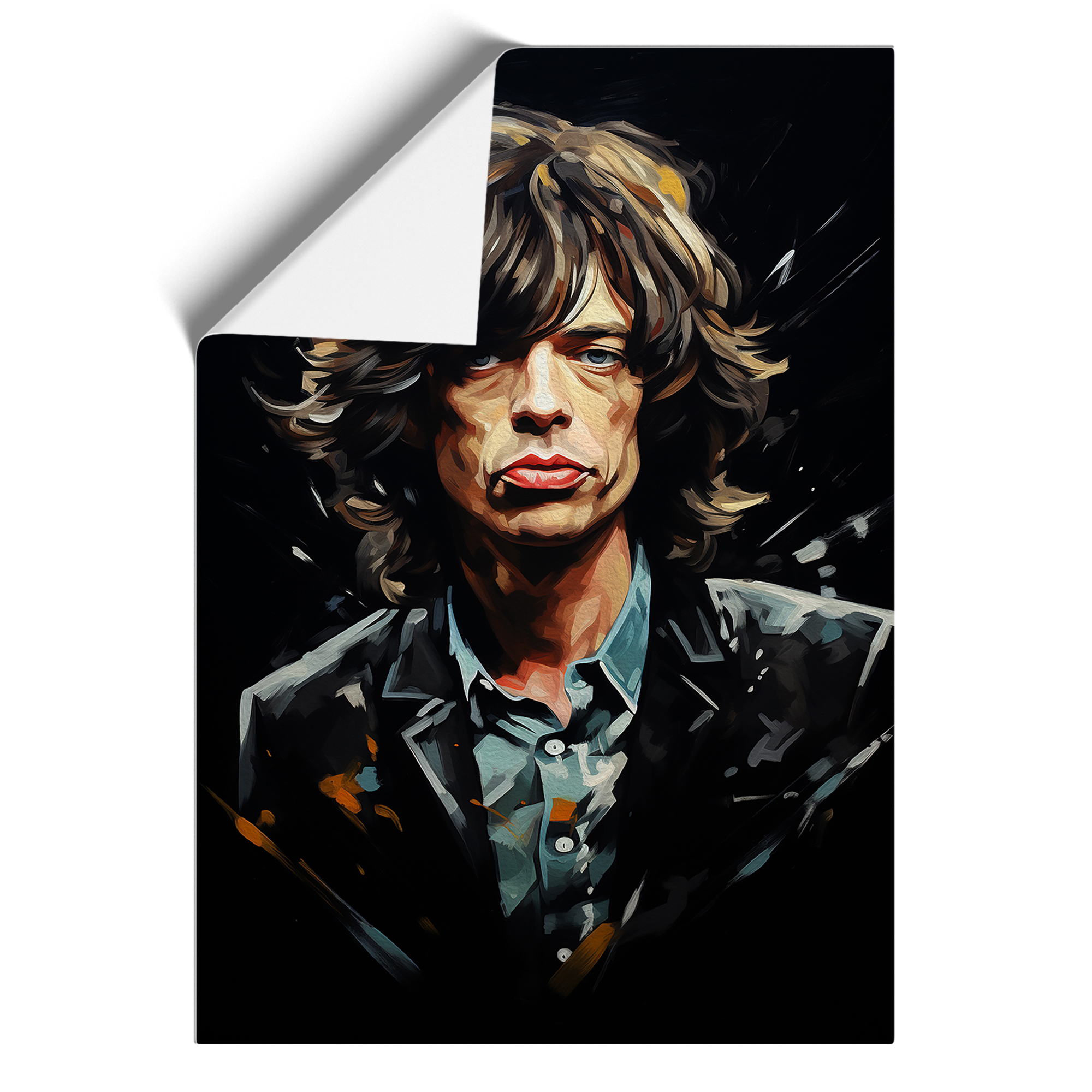 Mick Jagger konzeptioneller Wandbilddruck gerahmte Leinwand Bild Poster Deko - Bild 8 von 8