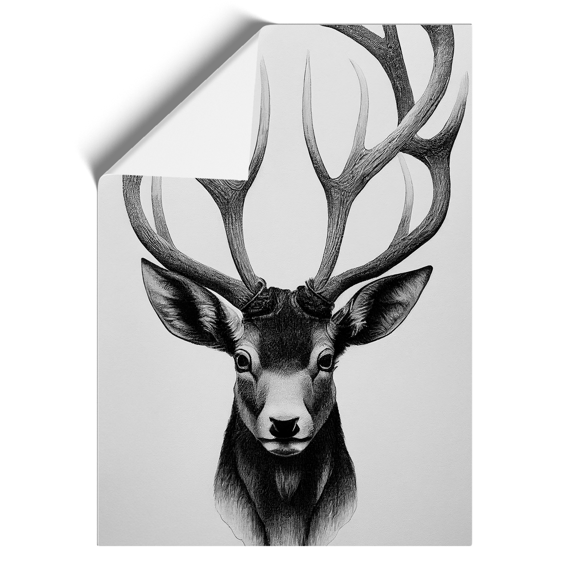 Monochrome Stag No 5 Wall Art Print Framed Canvas Picture Poster Decor monochrome-stag-no-5-wall-art-print-framed-canvas-picture-poster-decor