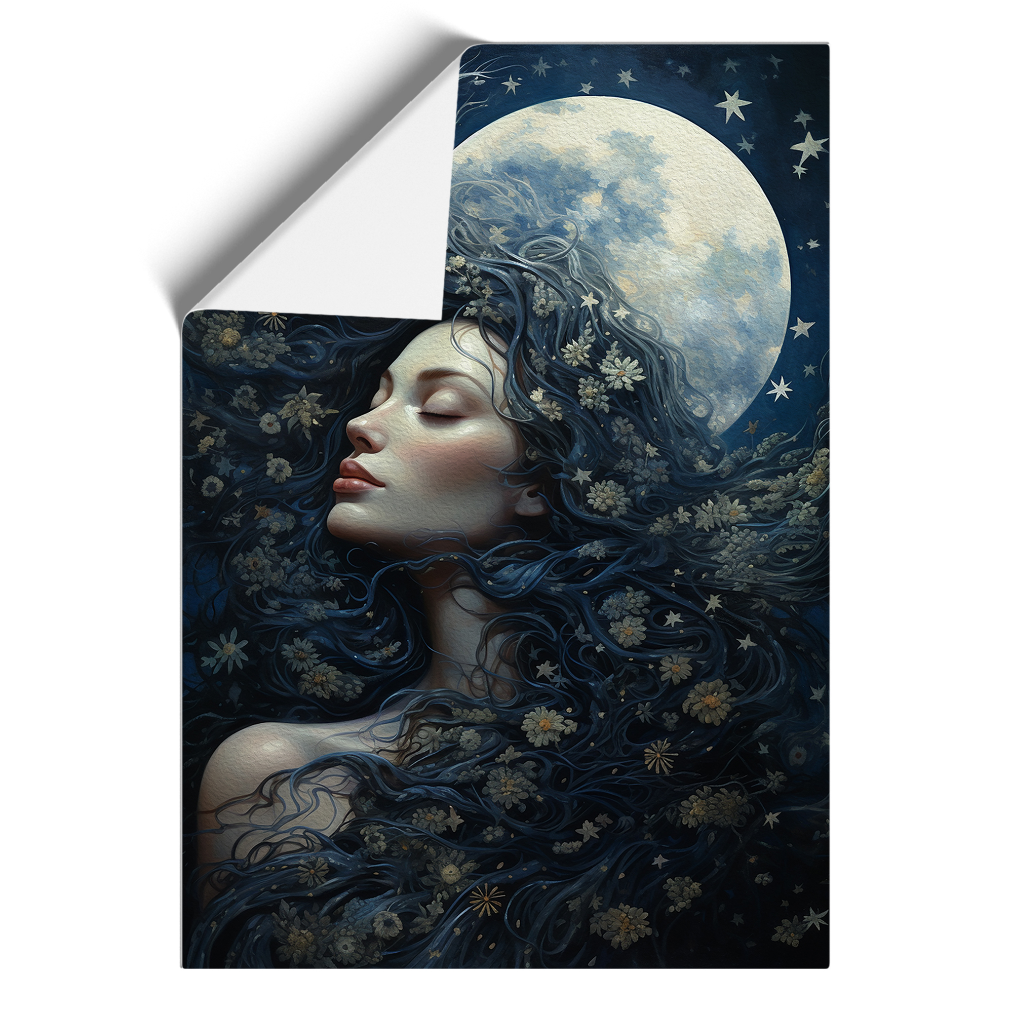 Moon Tachisme Framed Canvas Wall Art Print Poster Picture, Home Decor - Picture 8 of 8