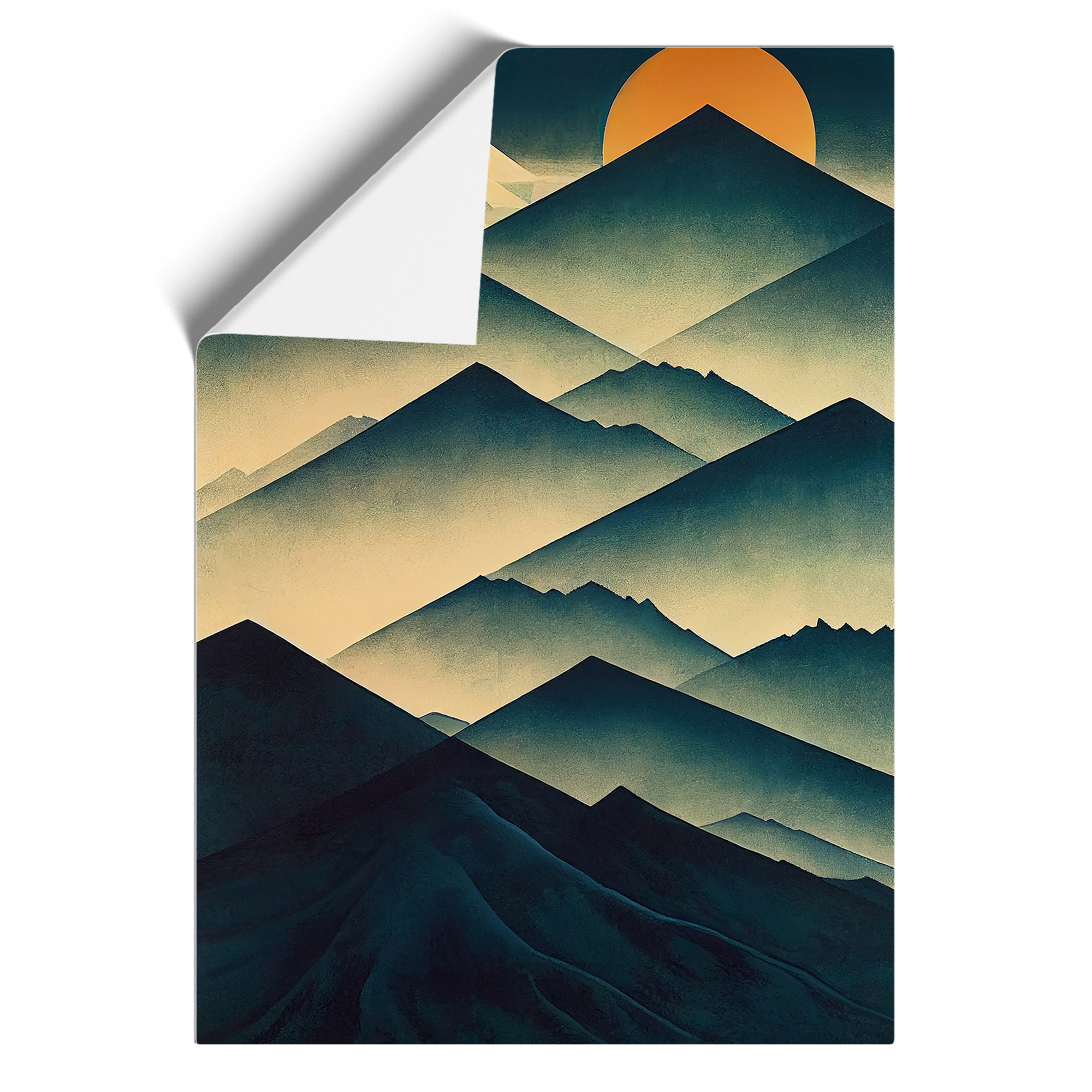 Stampa artistica da parete purismo di montagna quadro su tela incorniciato poster decorazione soggiorno - Foto 8 di 8