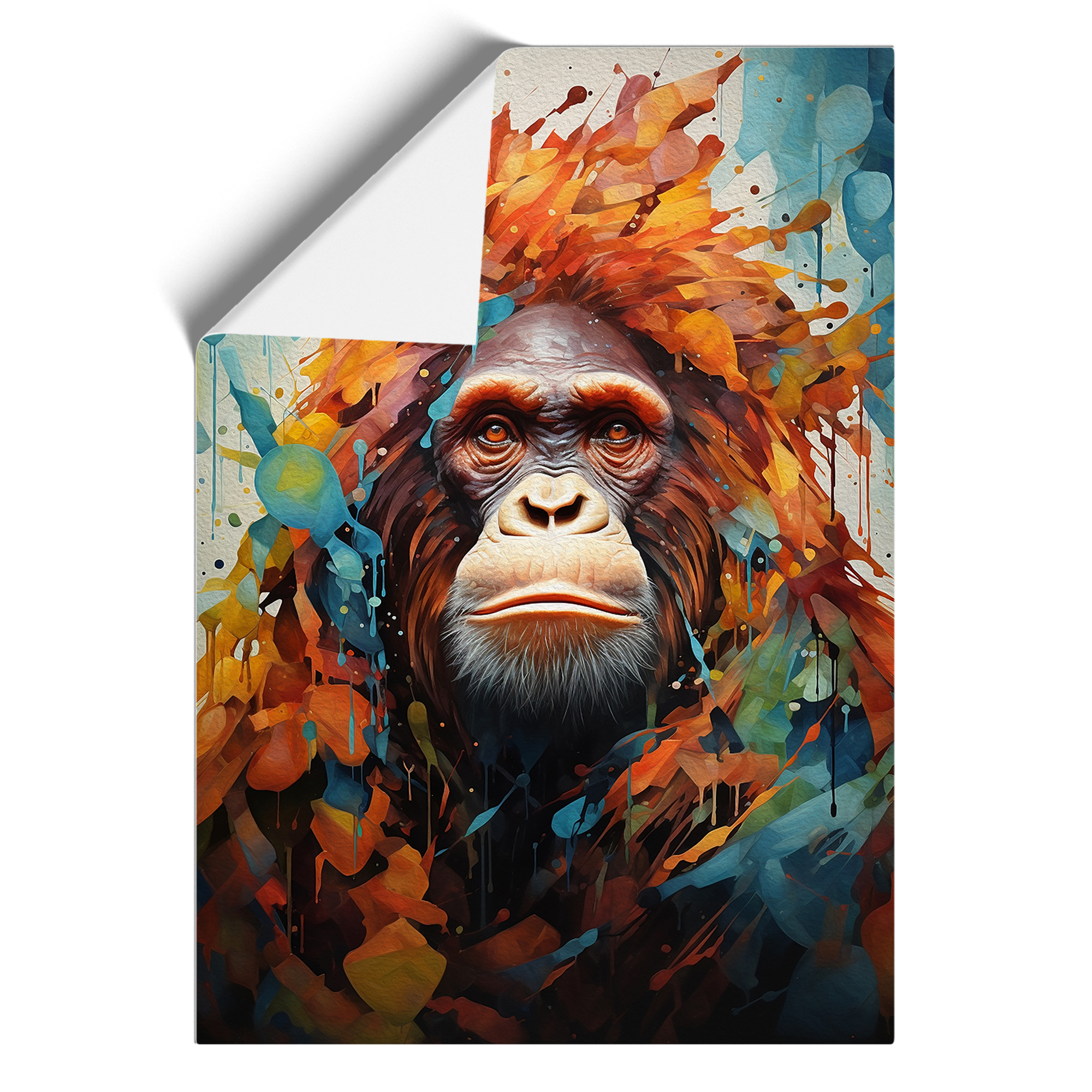 Orangutan Orphism No.2 Framed Canvas Wall Art Print Poster Picture, Home Decor - Picture 8 of 8