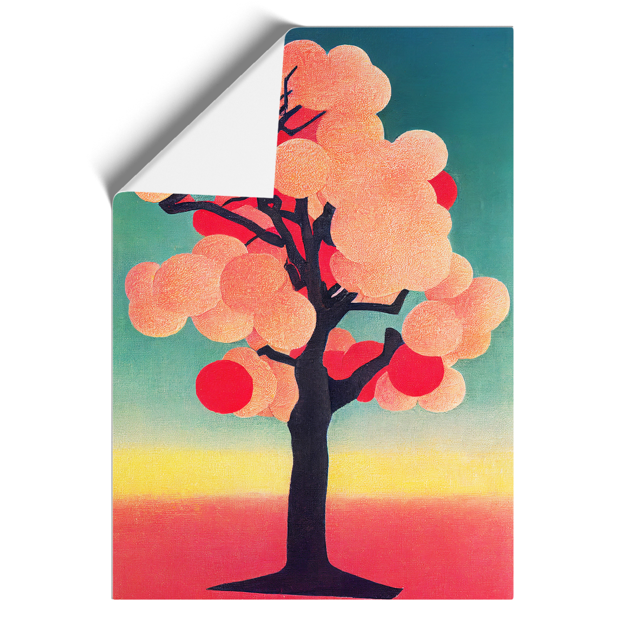 Pfirsichbaum Wandbild Kunstdruck gerahmt Leinwand Bild Poster Wohndeko Wohnzimmer - Bild 8 von 8