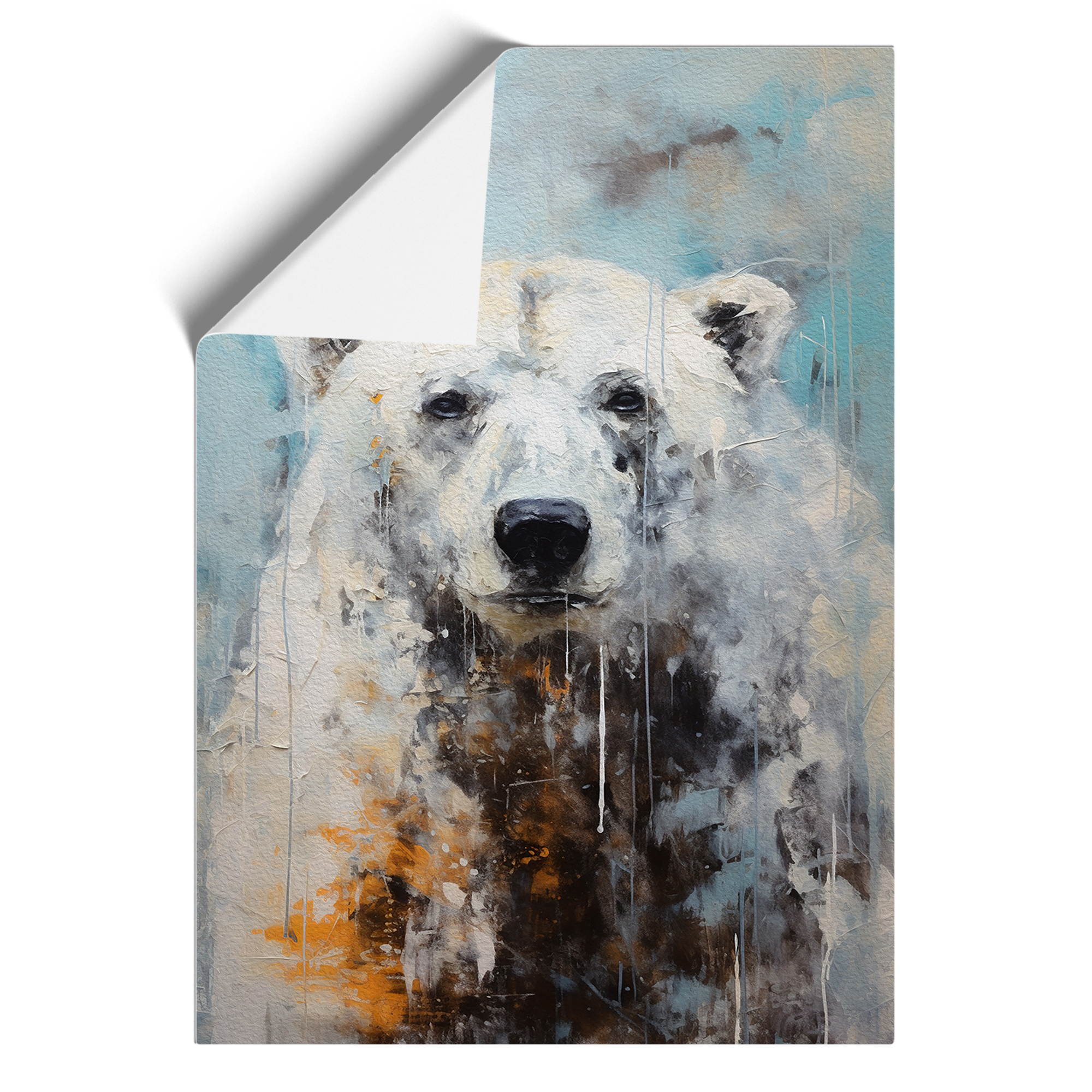 Polar Bear Abstract Framed Canvas Wall Art Print Poster Decor-image