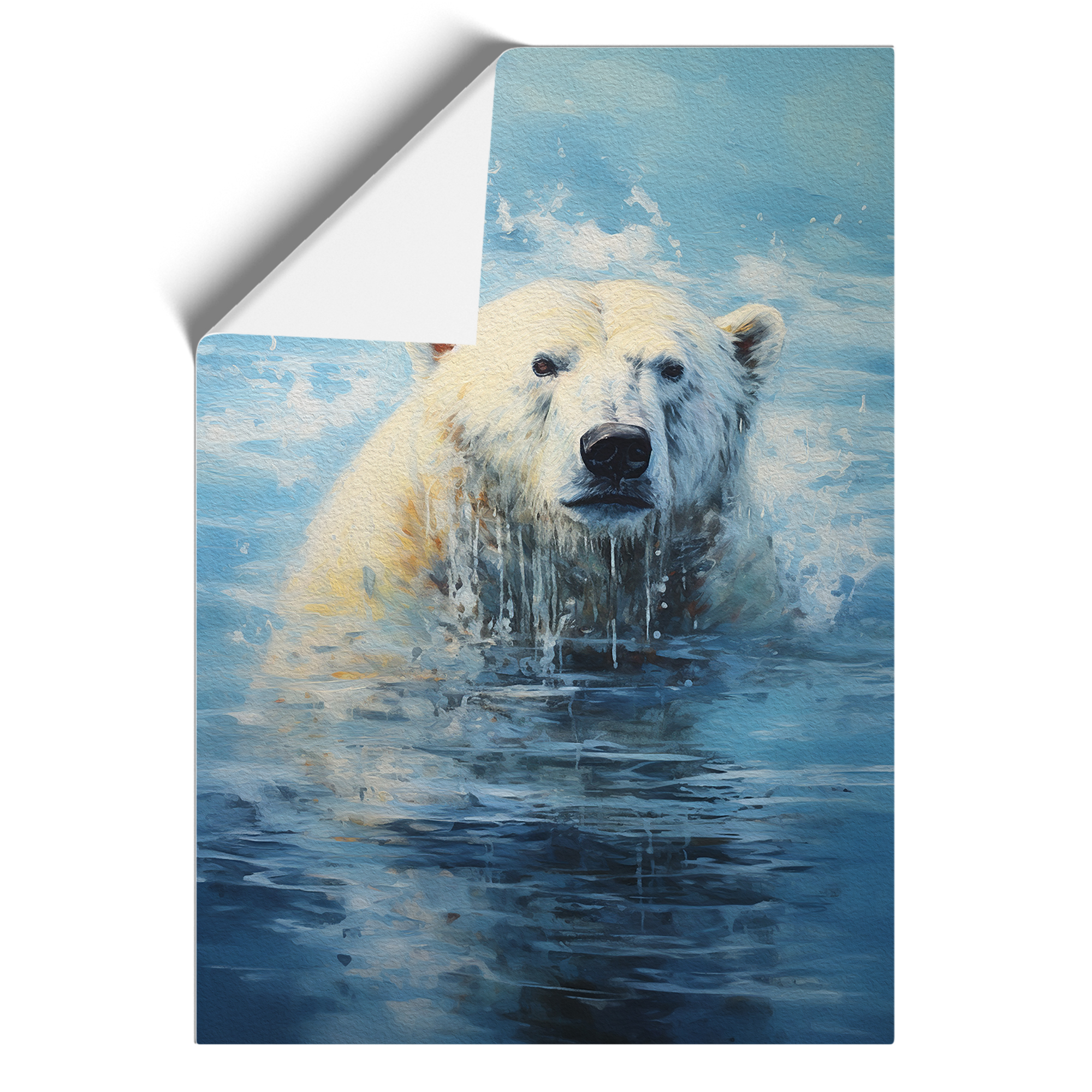 Polar Bear Wall Art Framed Canvas Print Modern Home Decor-image