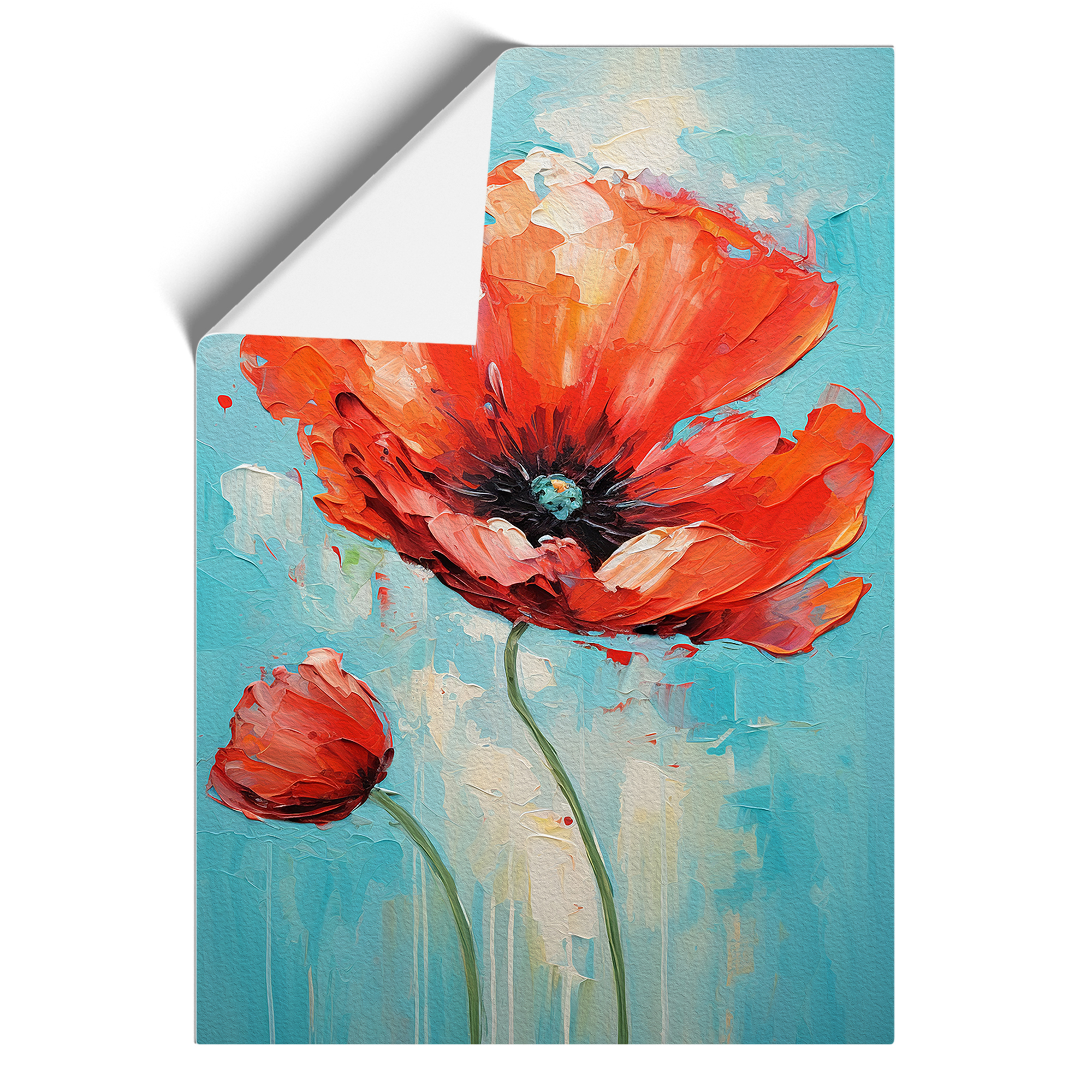 Poppy Flower Expressionism Framed Canvas Wall Art Print Poster Picture - Picture 8 of 8