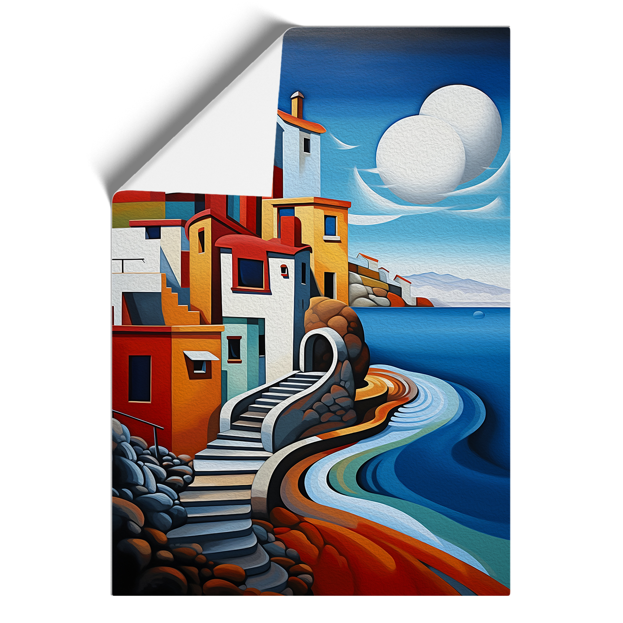 Seascape Constructivism Framed Canvas Wall Art Print Poster Picture, Home Decor - Picture 8 of 8