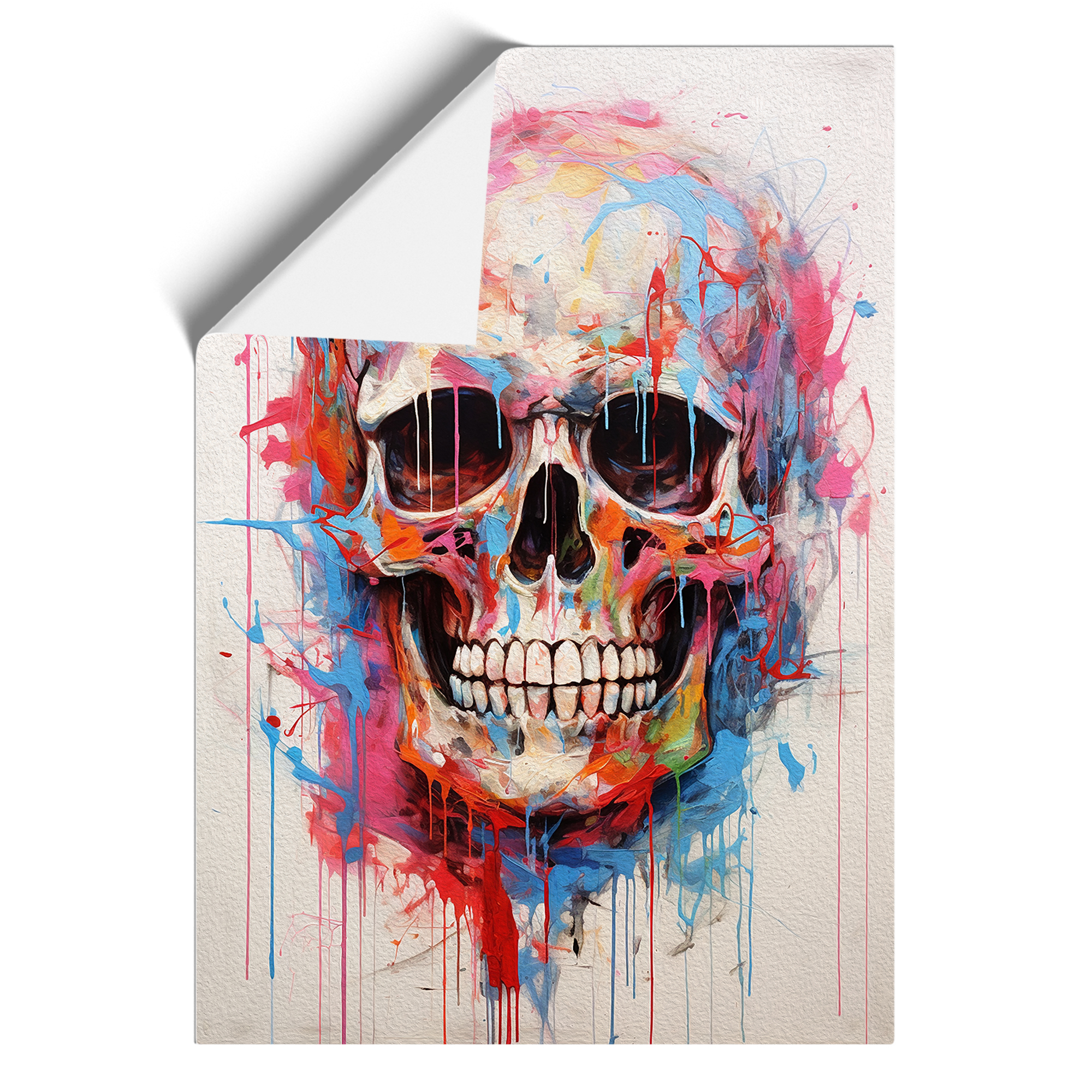 Skull Gestural Framed Canvas Wall Art Print Poster Picture, Home Decor - Picture 8 of 8