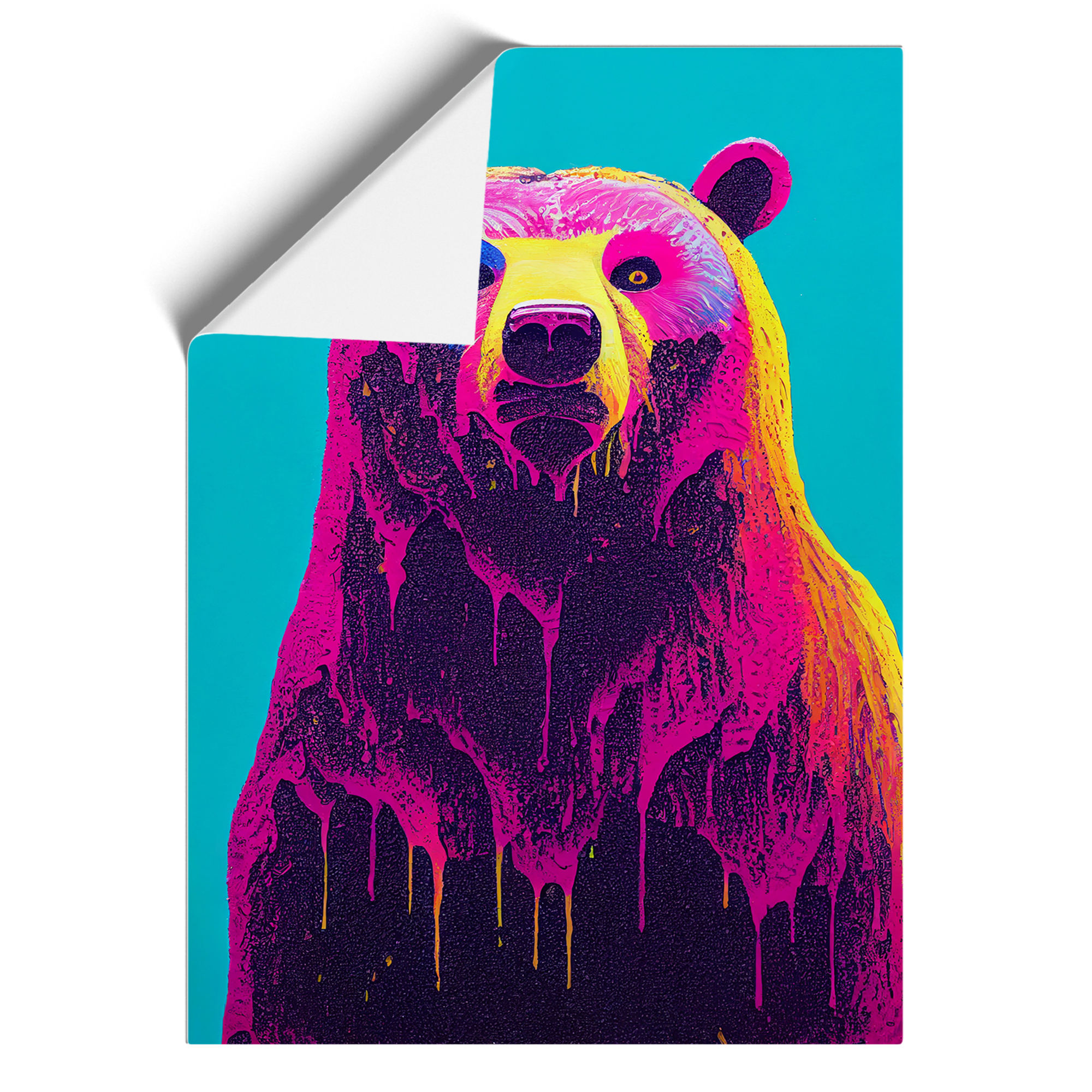 Splashed Bear No.4 Abstract Framed Canvas Wall Art Print Poster Picture - Picture 8 of 8