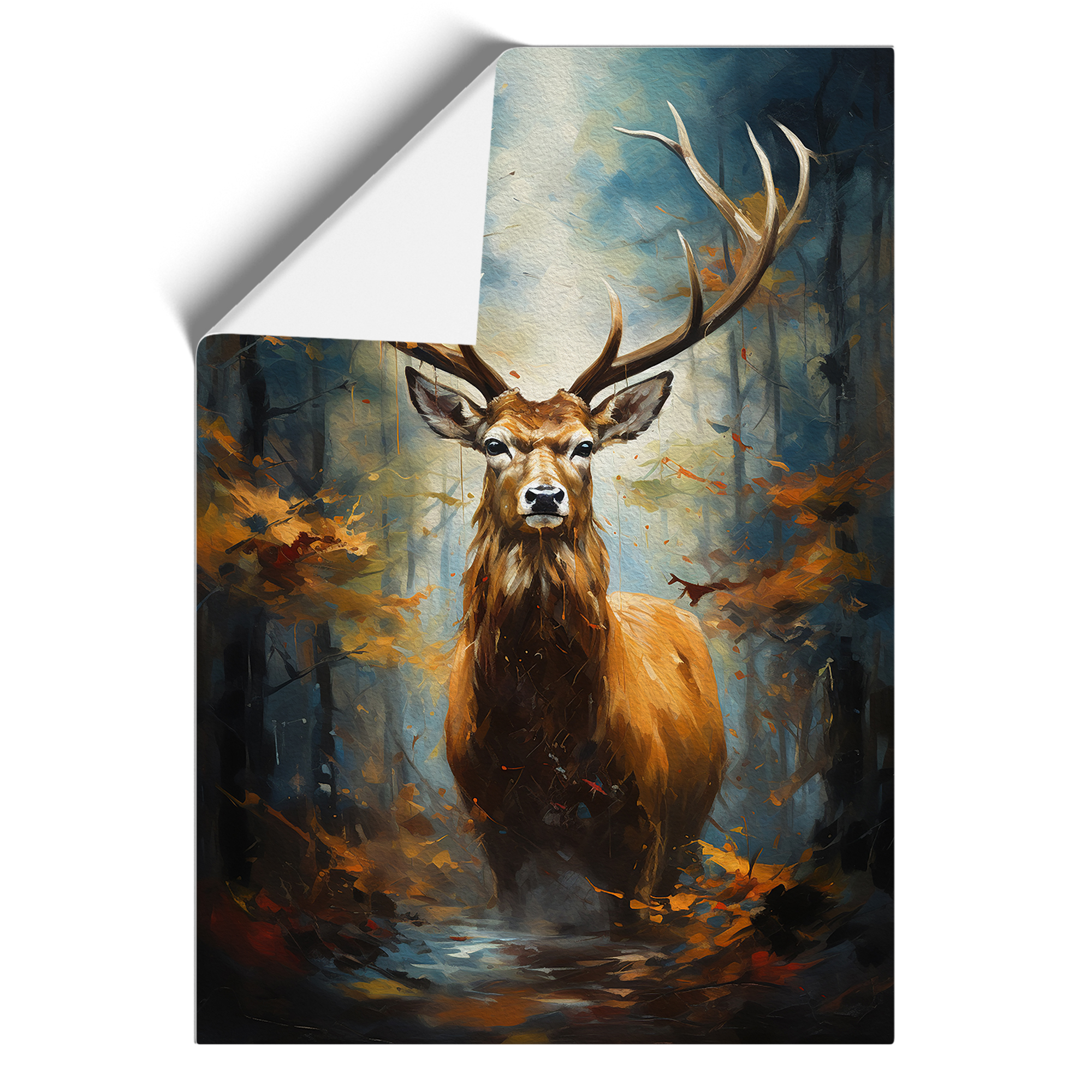 Stag Expressionism No.2 Framed Canvas Wall Art Print Poster Picture, Home Decor - Picture 8 of 8