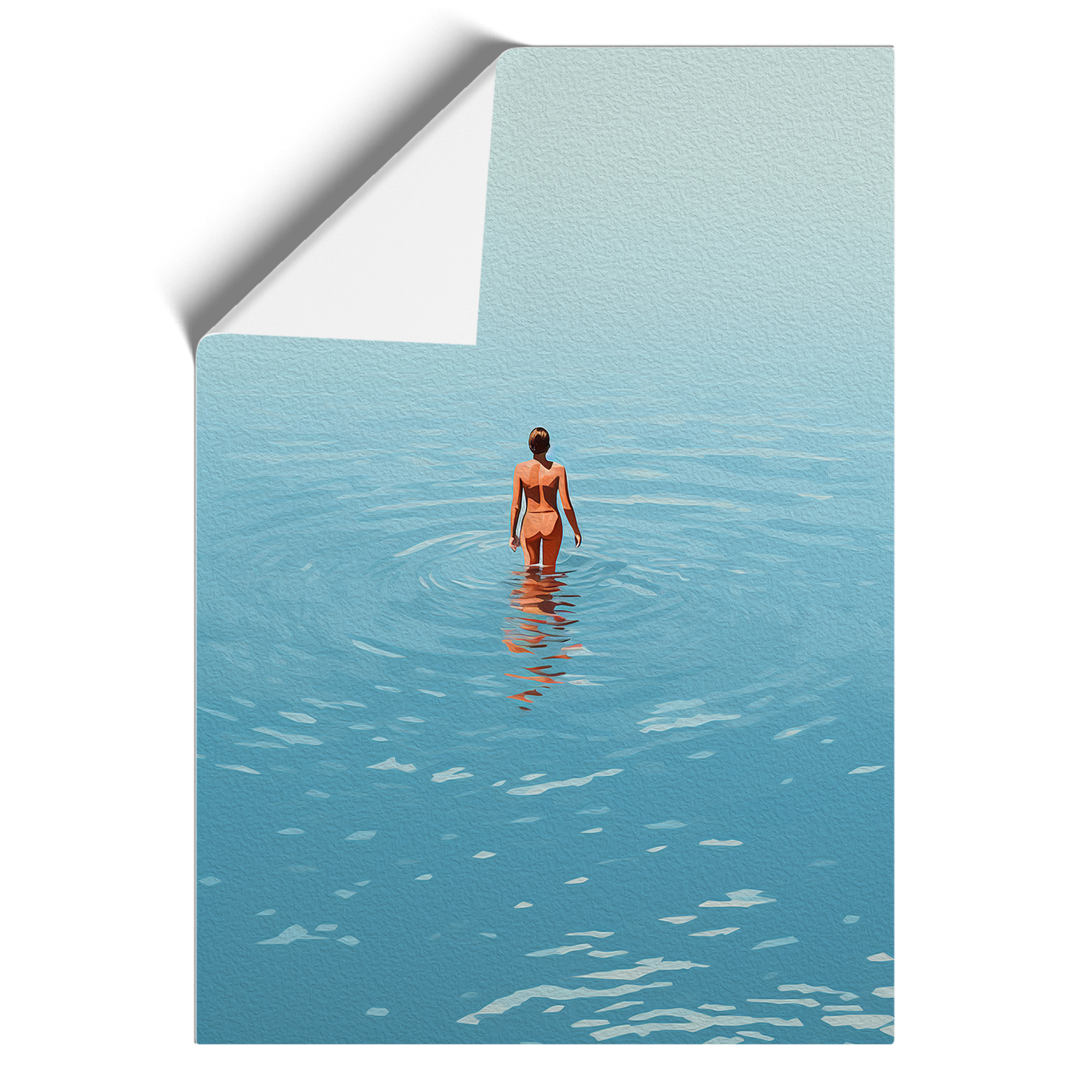 Schwimmen Minimalismus Nr.3 Wandbild Kunstdruck gerahmt Leinwand Bild Poster Deko - Bild 8 von 8