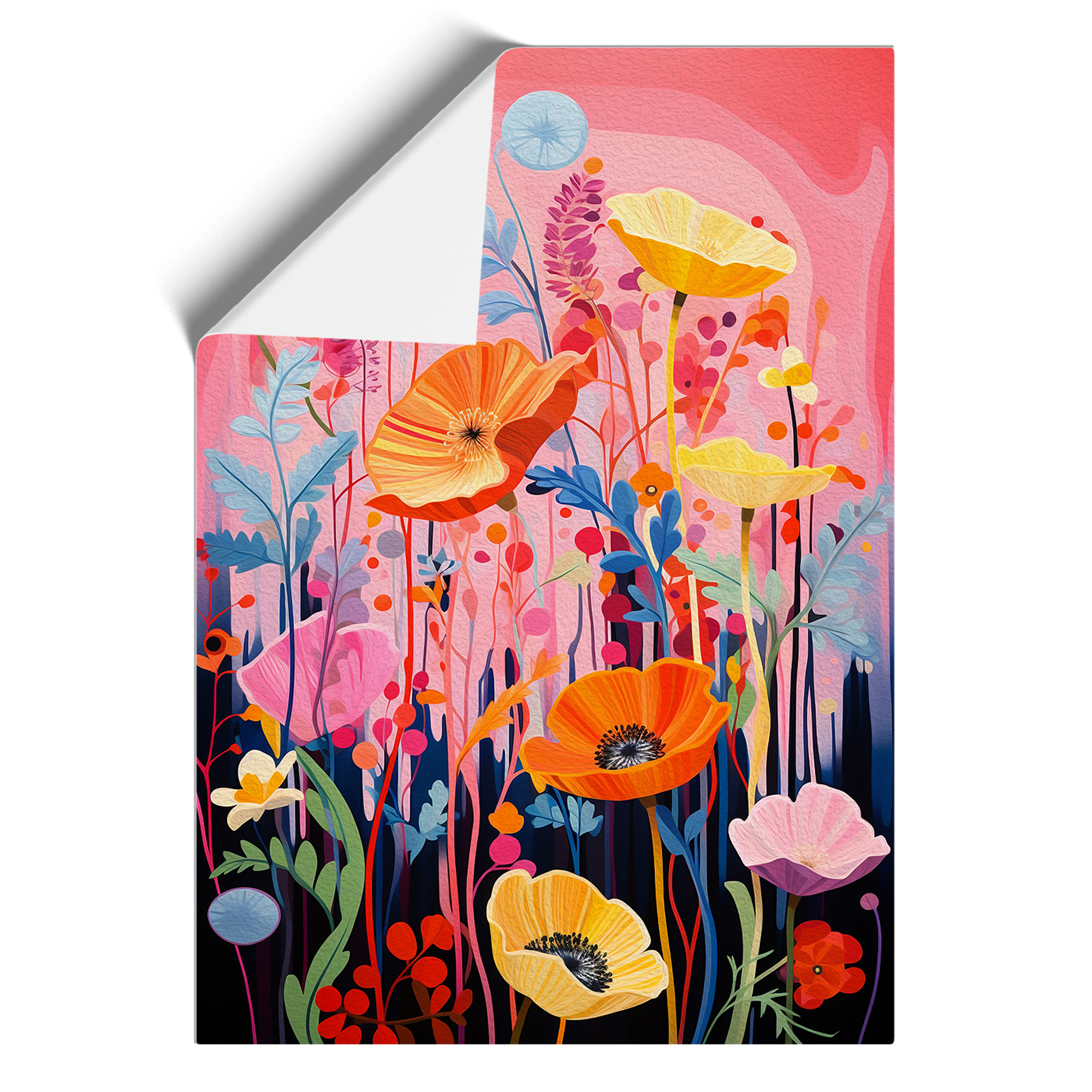 Wildblumen Konstruktivismus Wandbild Kunstdruck gerahmt Leinwand Bild Poster Deko - Bild 8 von 8