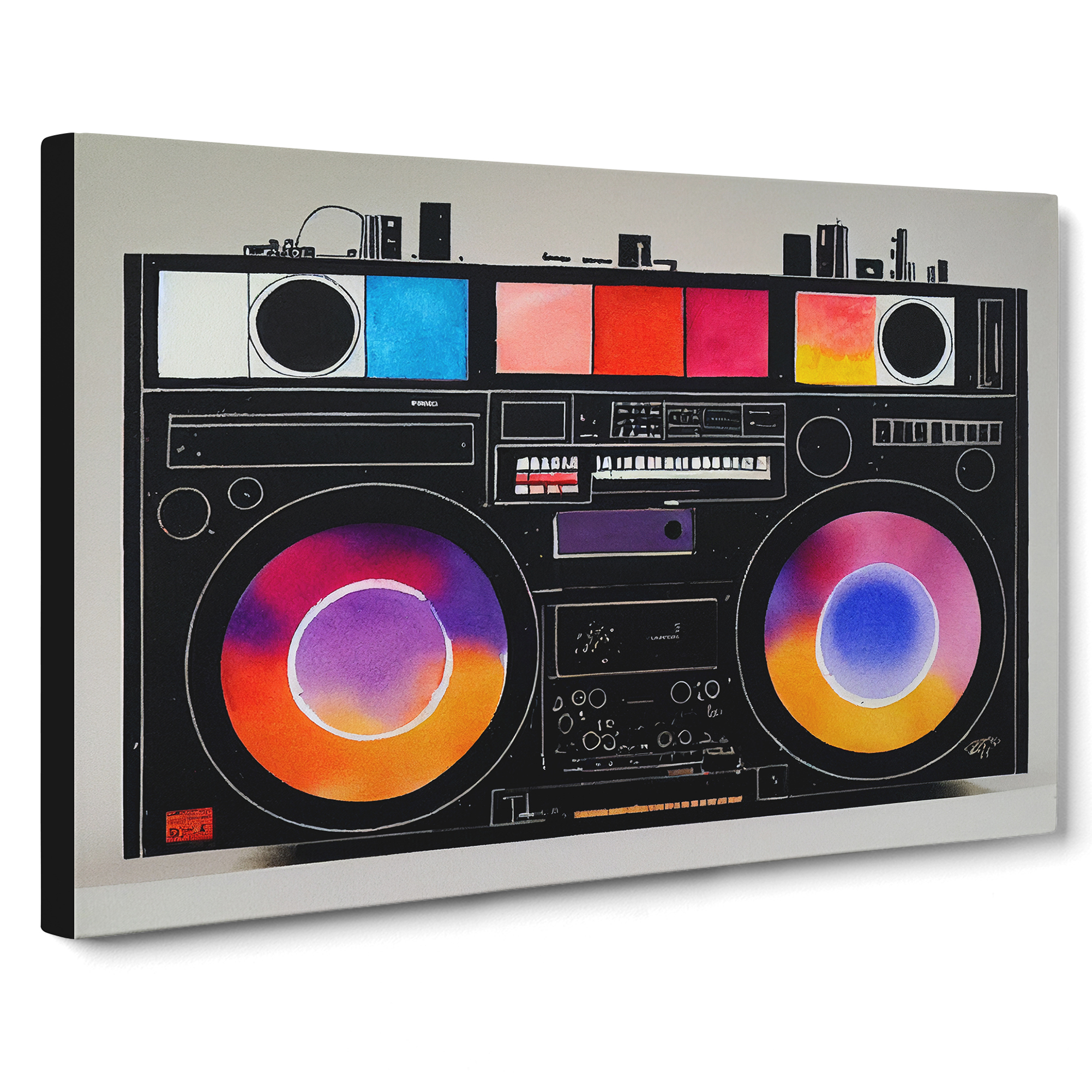 Retro Boombox Art Vol.2 Canvas Wall Art Print Framed Picture Decor