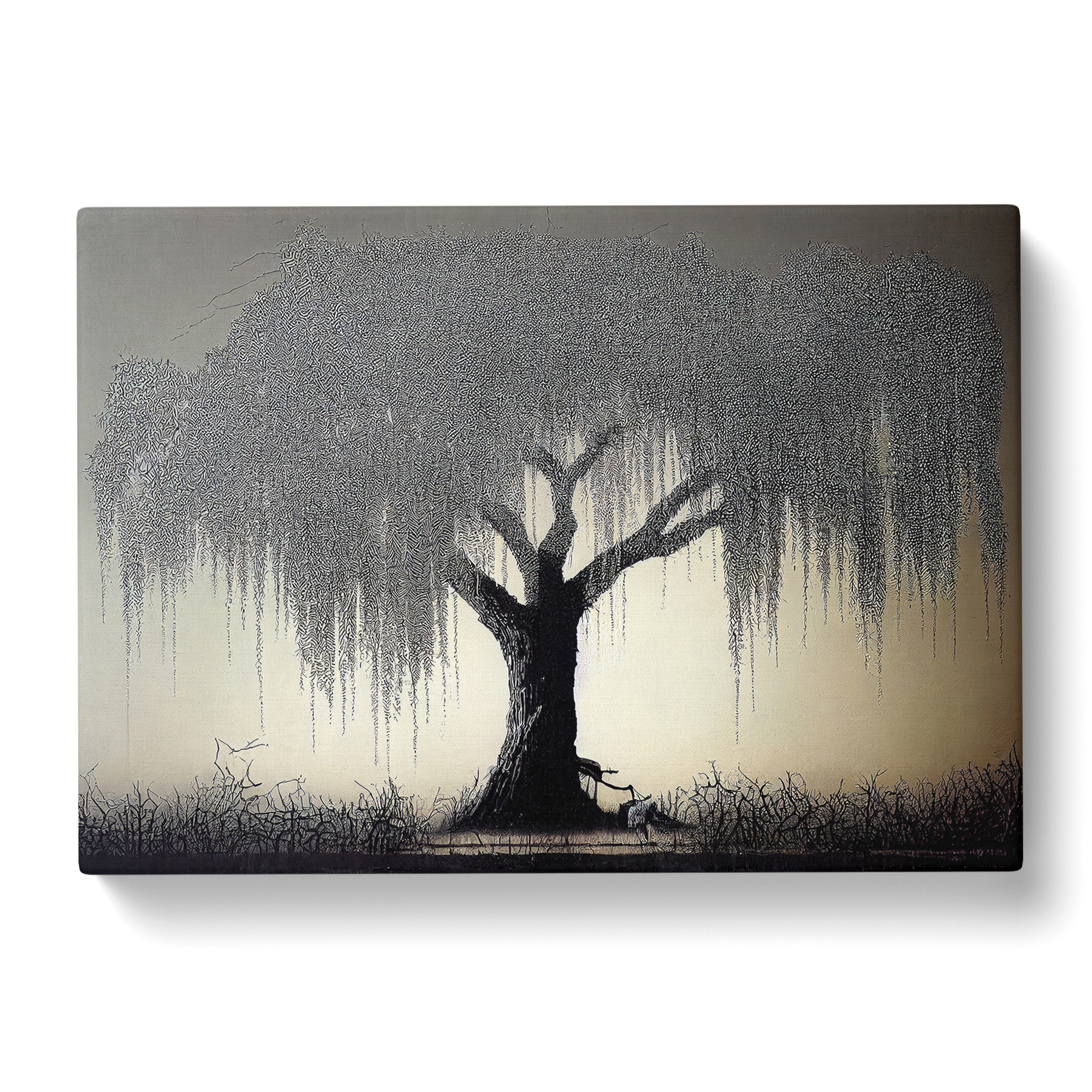 Supreme Weeping Willow Tree Canvas Wall Art Print Framed Picture