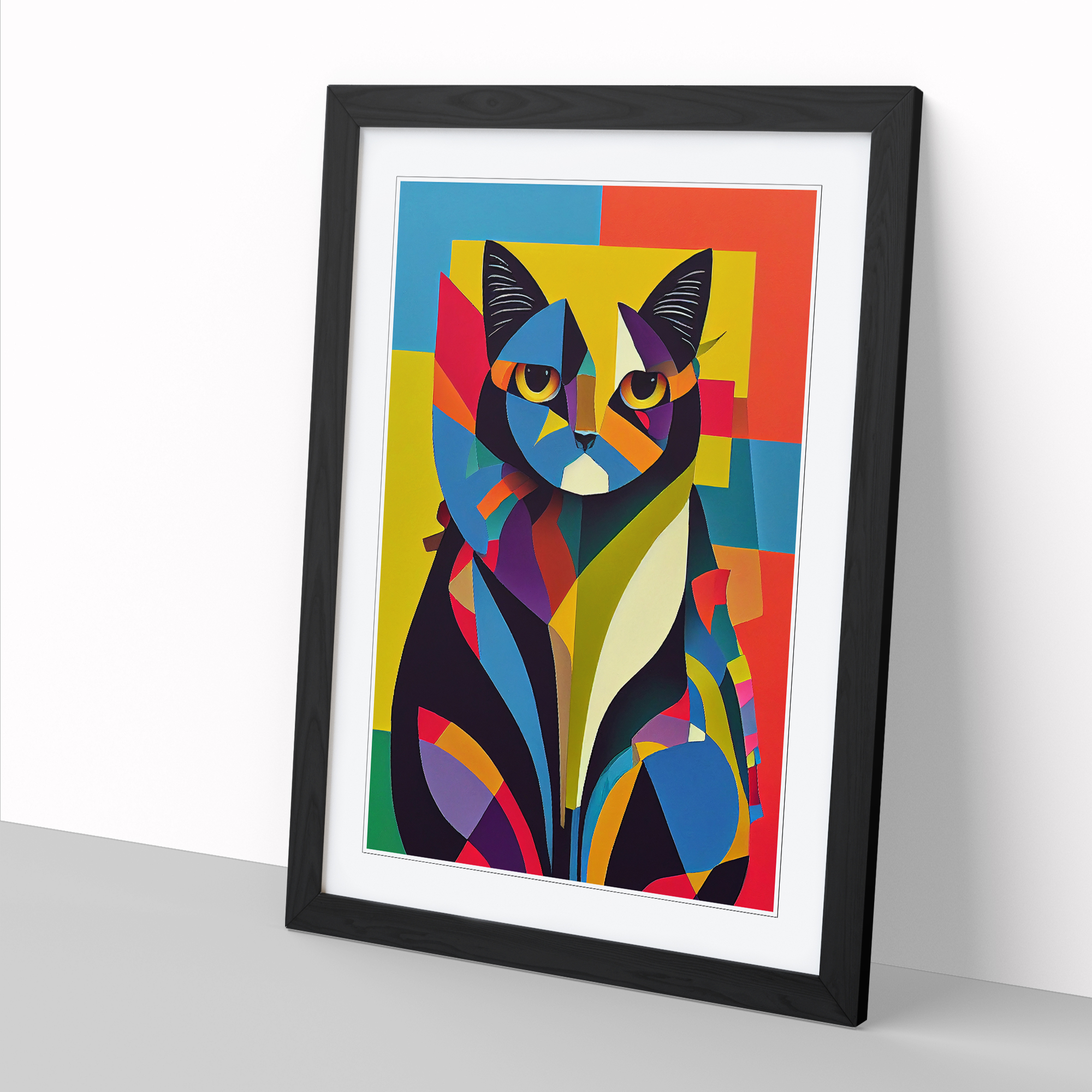 Minimalist dark cat stamp Art Board Print for Sale by