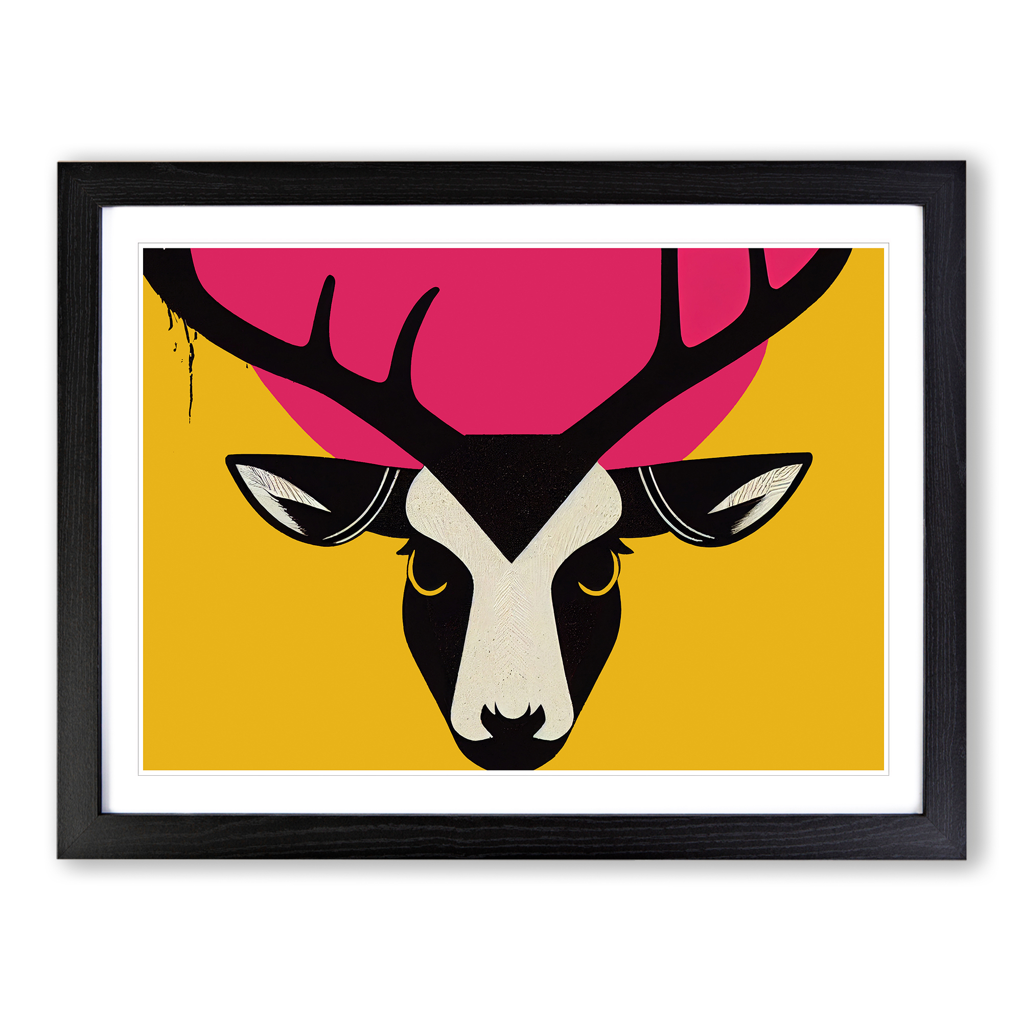 An Electrifying Stag Deer Pop Wall Art Print Framed Canvas Picture Poster Decor-image