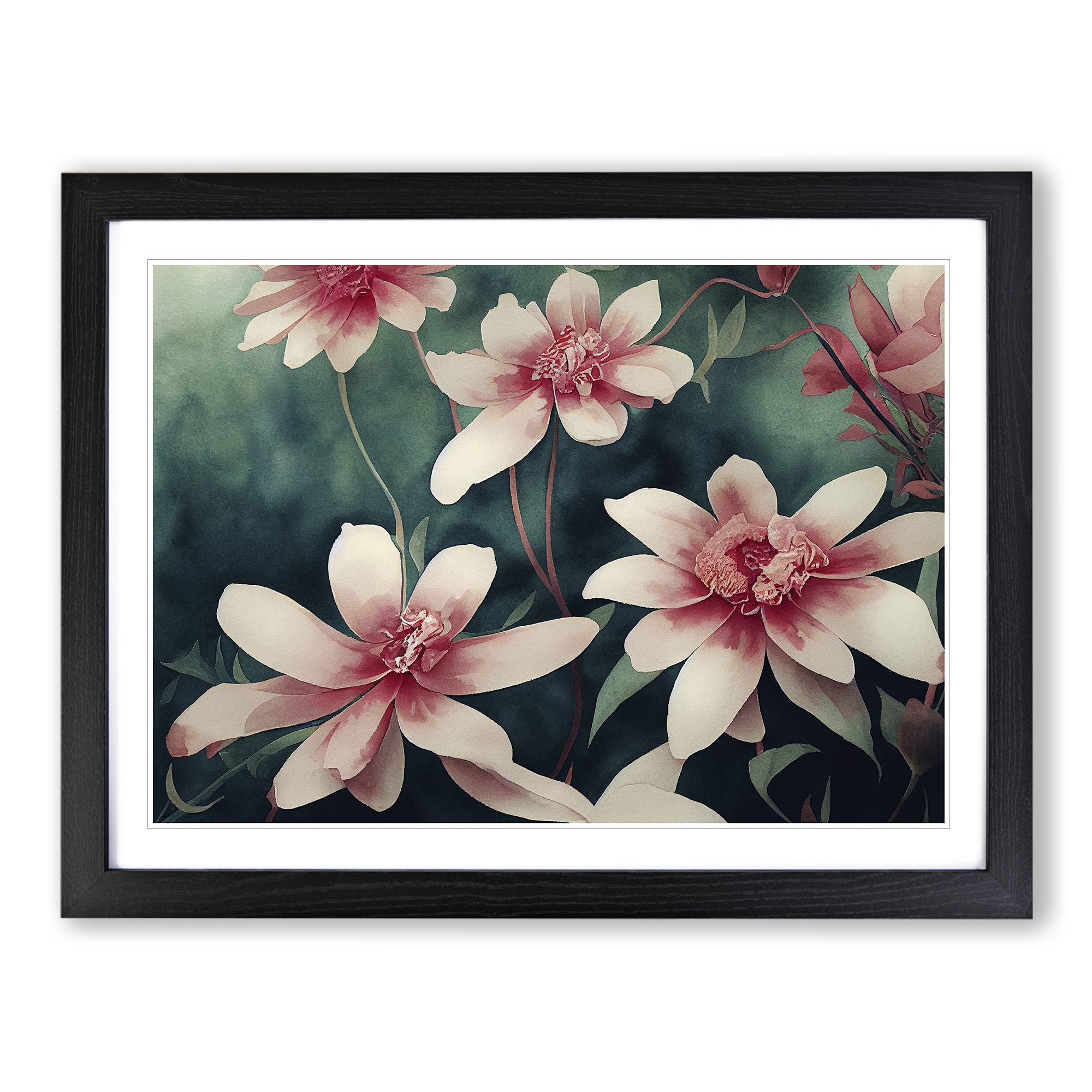 Artsy Flowers Wall Art Print Framed Canvas Picture Poster Decor Living Room