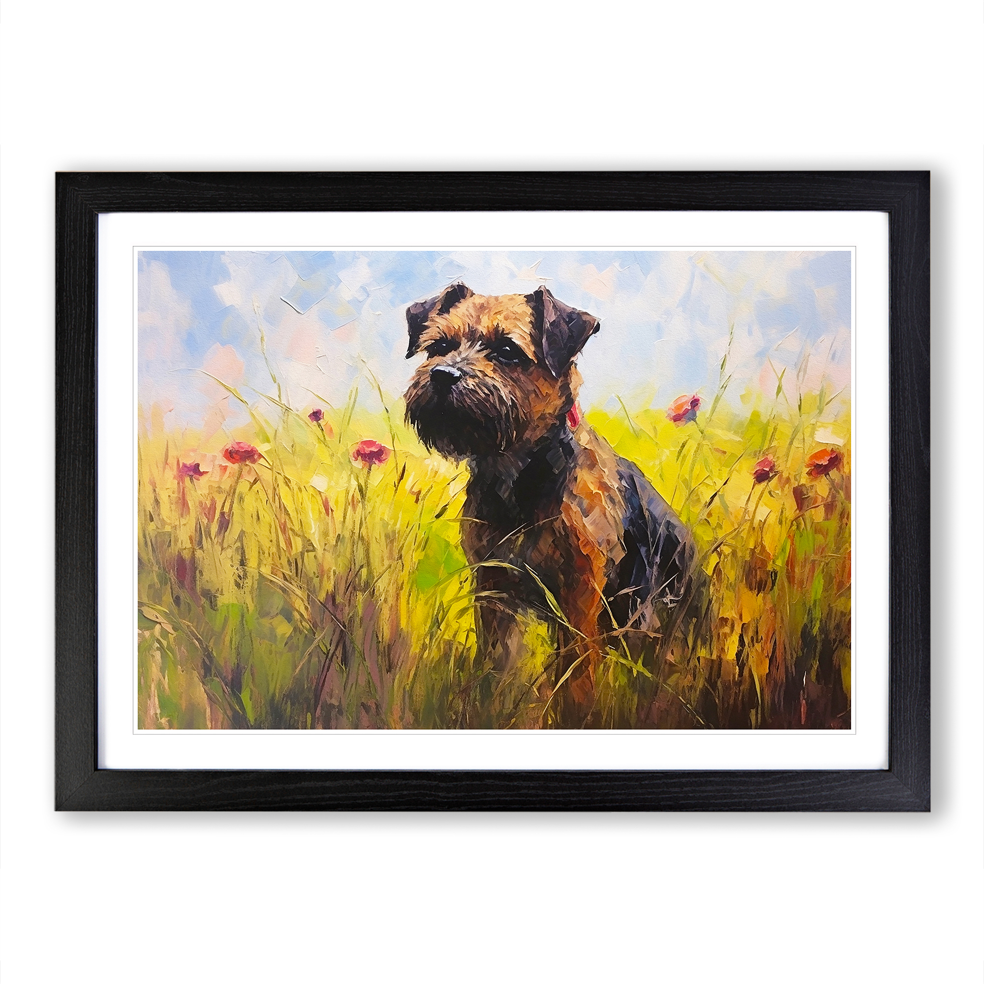 Border Terrier Dog Impressionism Framed Wall Art Poster Canvas Print Picture - Picture 6 of 9