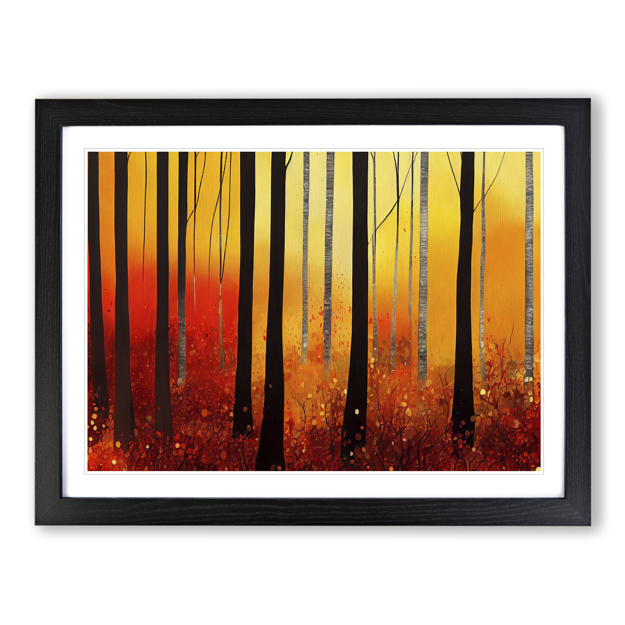 Bright Autumn Forest Wall Art Print Framed Canvas Picture Poster Decor