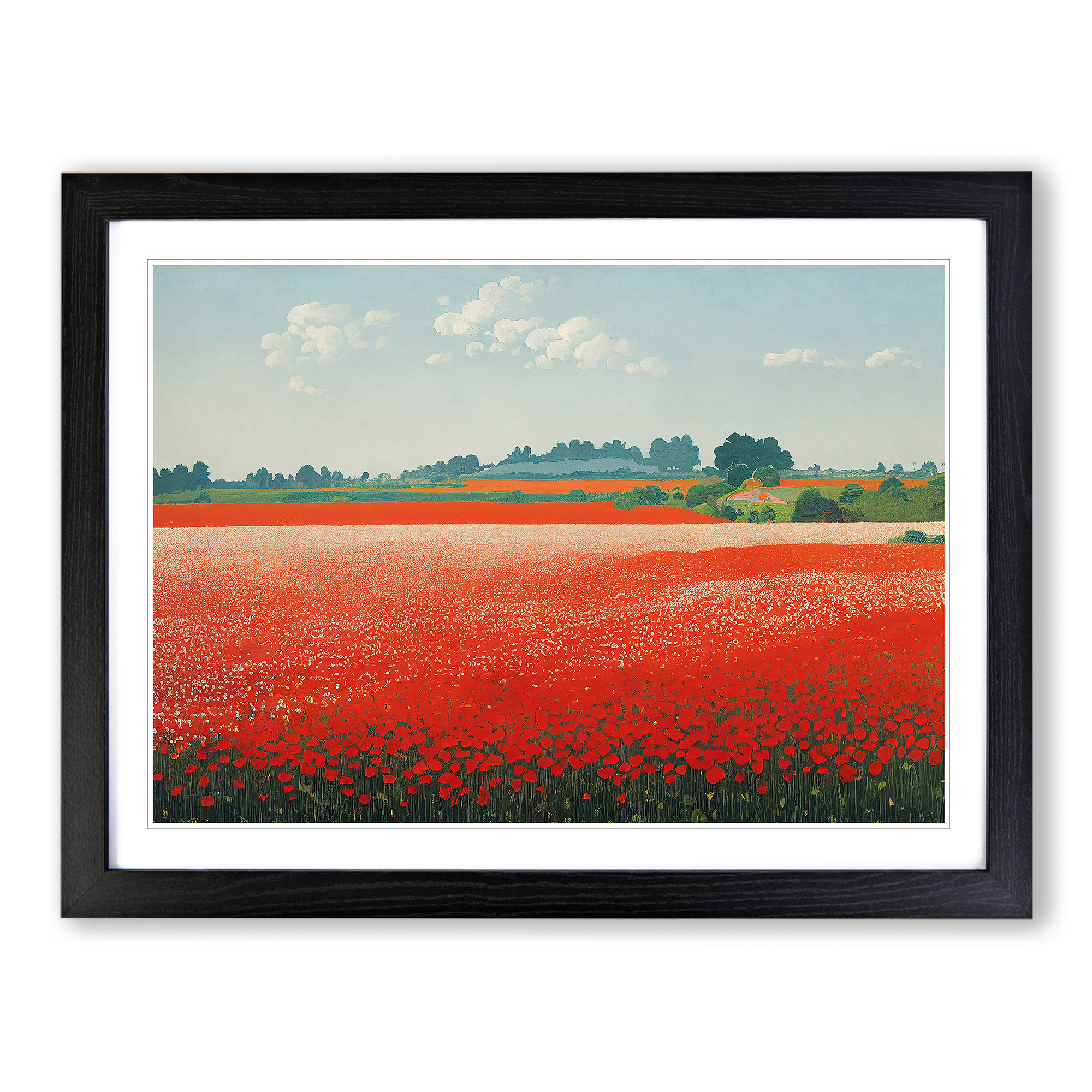 Bright Poppies Flowers Wall Art Print Framed Canvas Picture Poster Decor