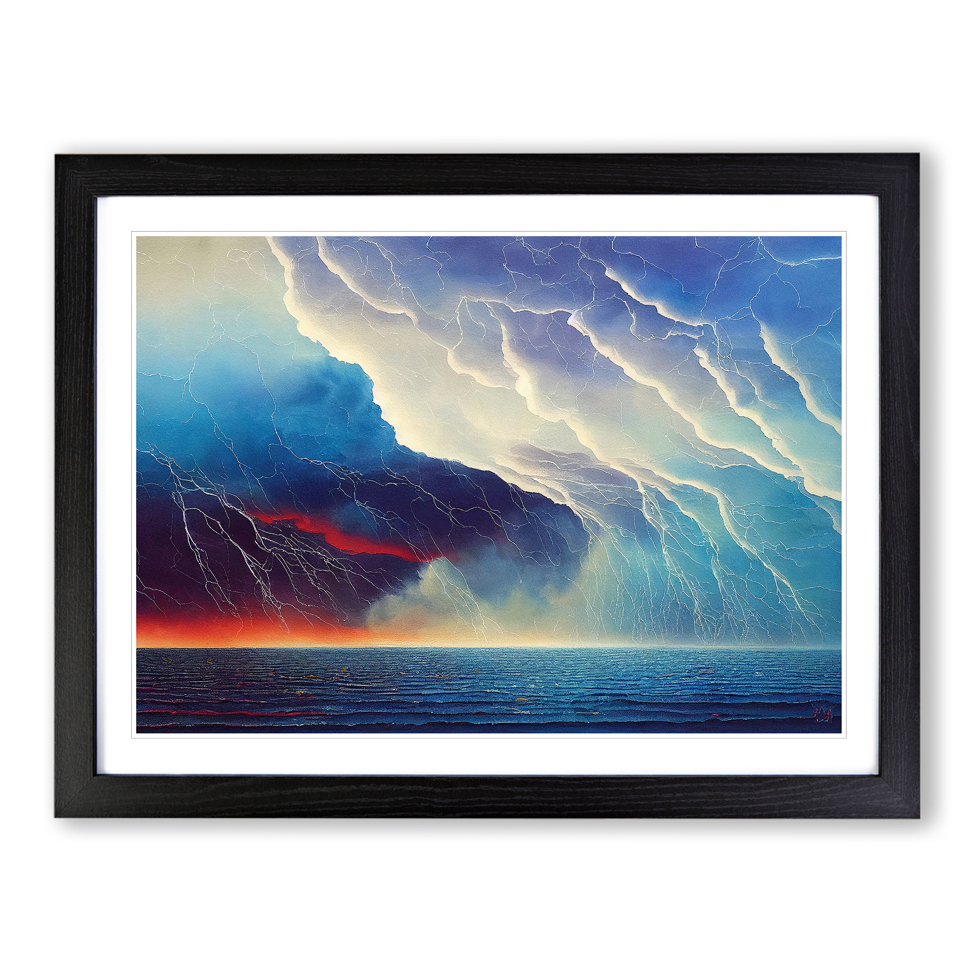 Compelling Thunderstorm Framed Canvas Wall Art Print Poster Picture, Home Decor - Picture 5 of 8