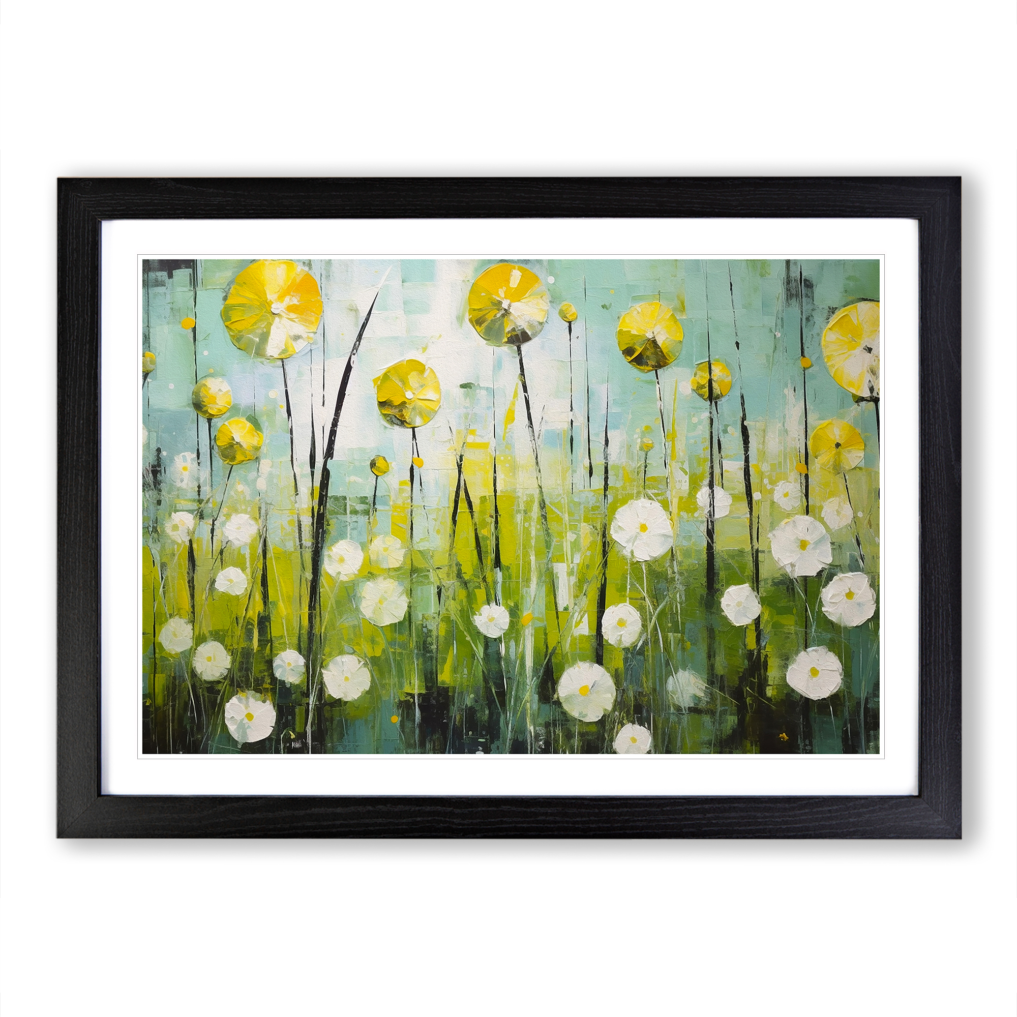 Pusteblume Palette Messer gerahmt Leinwand Wandbild Druck Poster Bild, Wohndeko - Bild 6 von 9