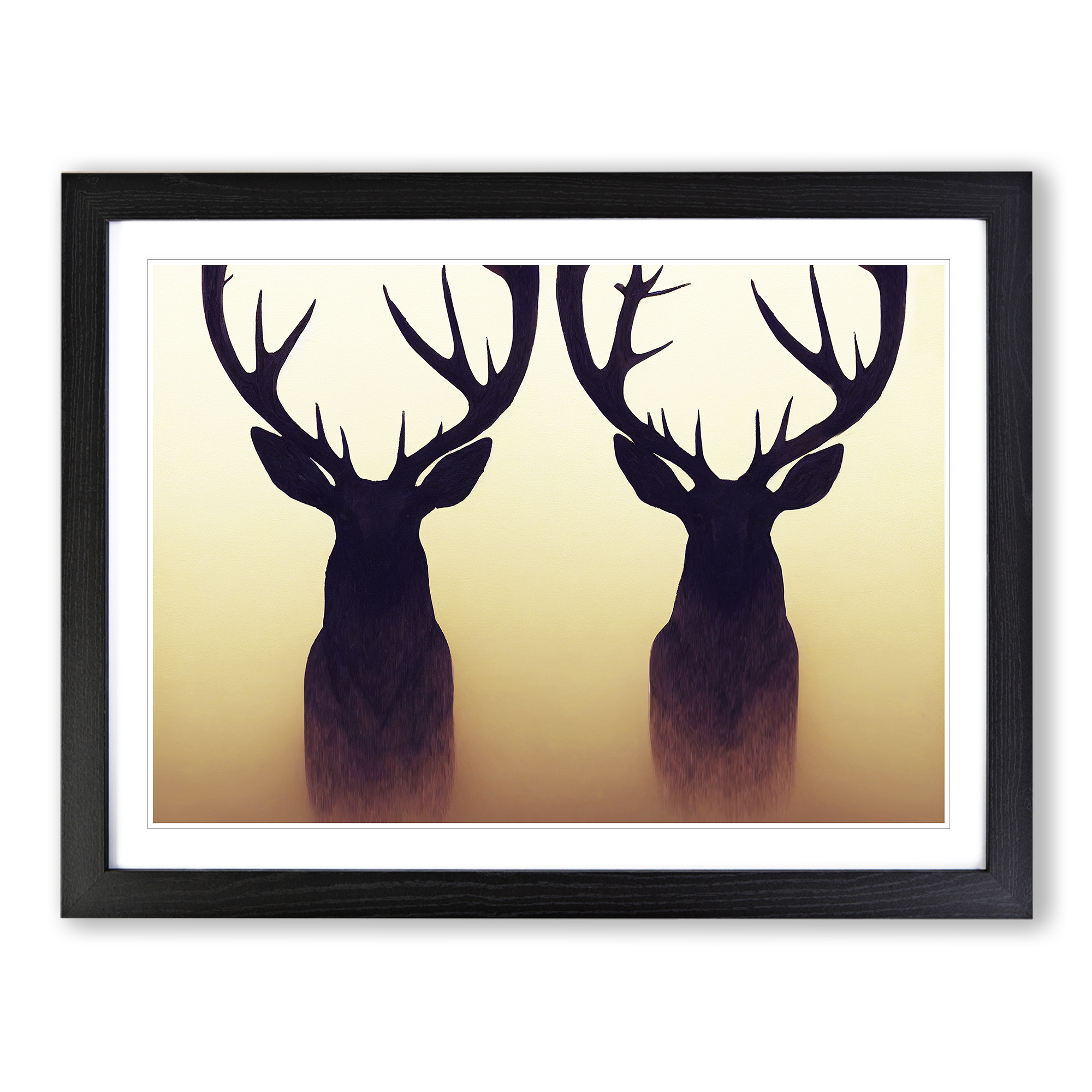 Fine Stags Wall Art Print Framed Canvas Picture Poster Home Decor Living Room-image
